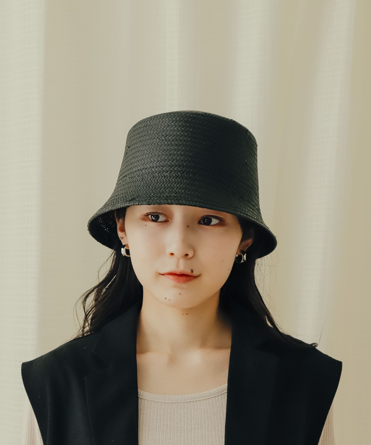 ペーパーシートバケットハット BLACK one
