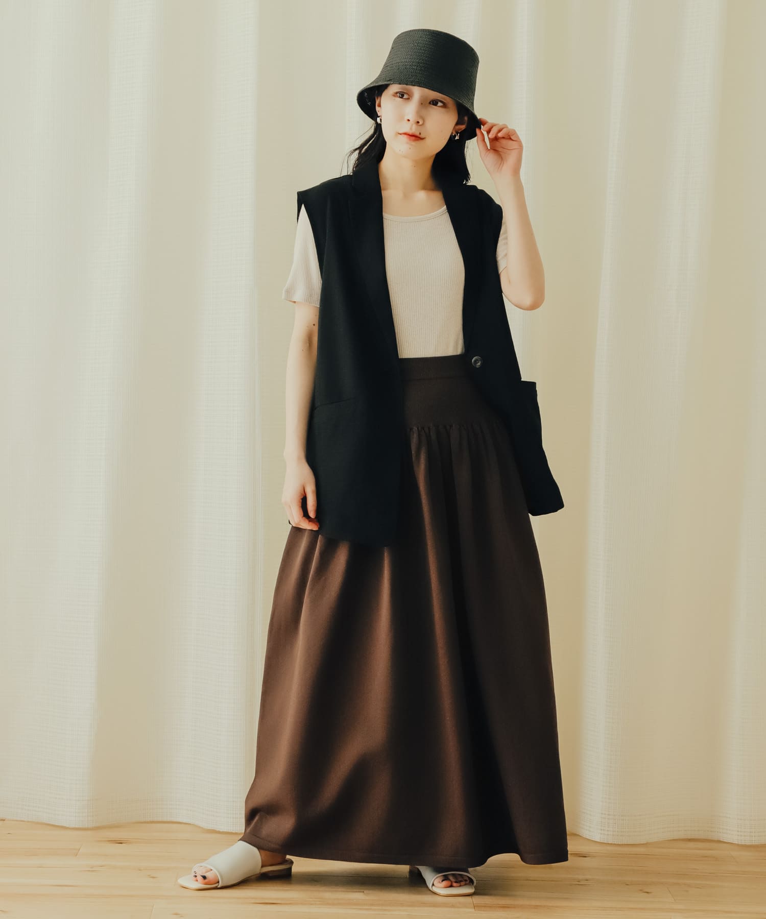 ペーパーシートバケットハット BLACK one