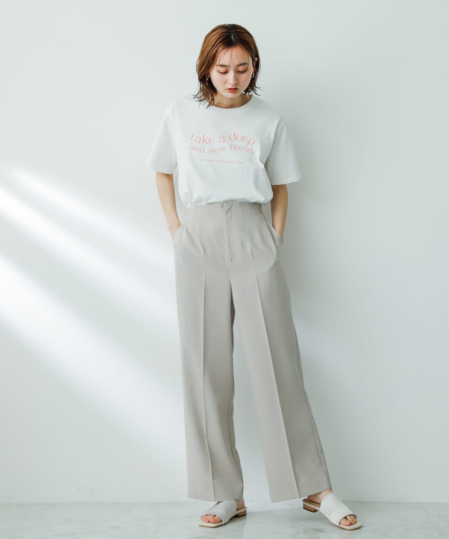 サテンストレッチミュール IVORY S