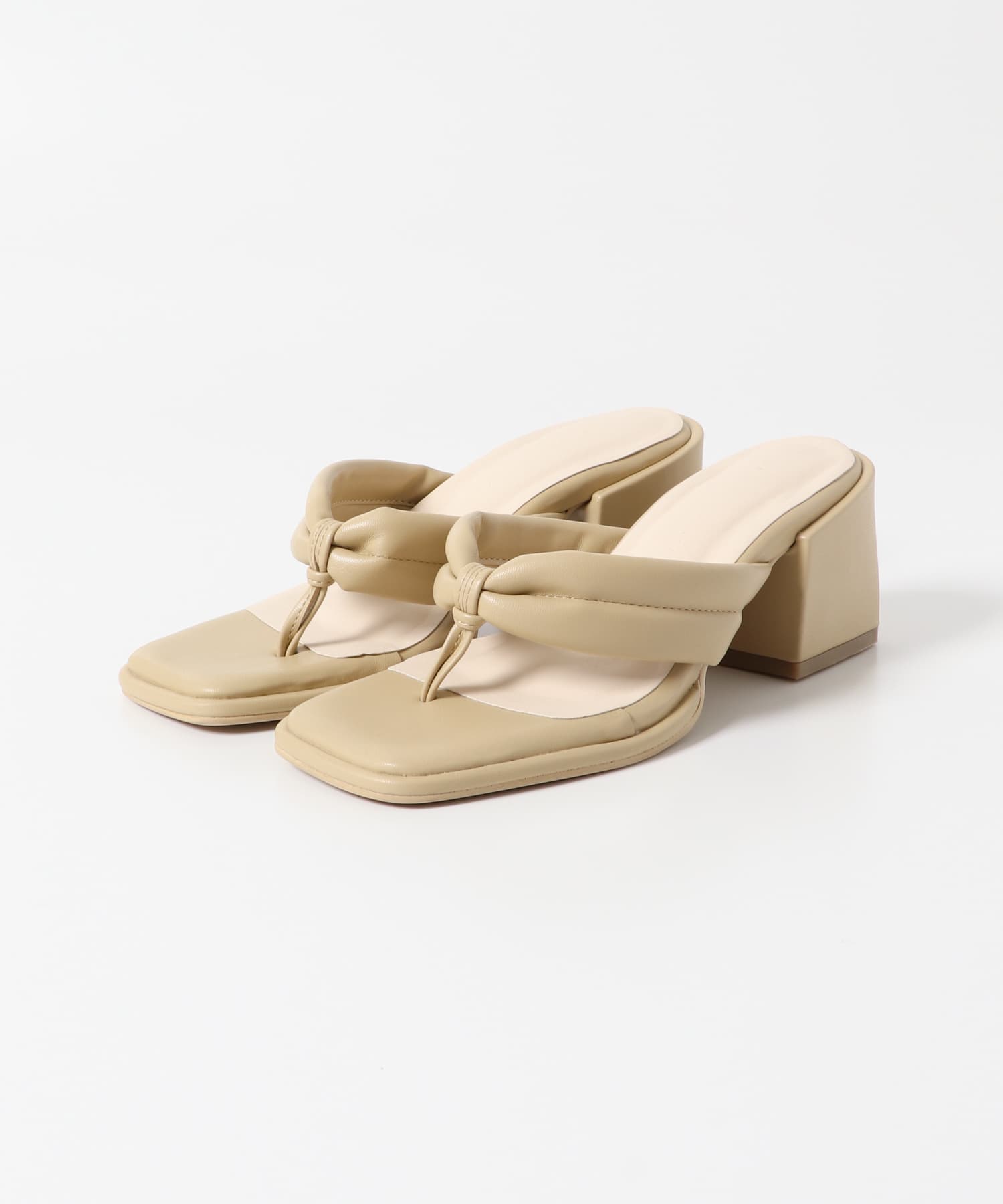 パテッドトングヒールサンダル BEIGE M