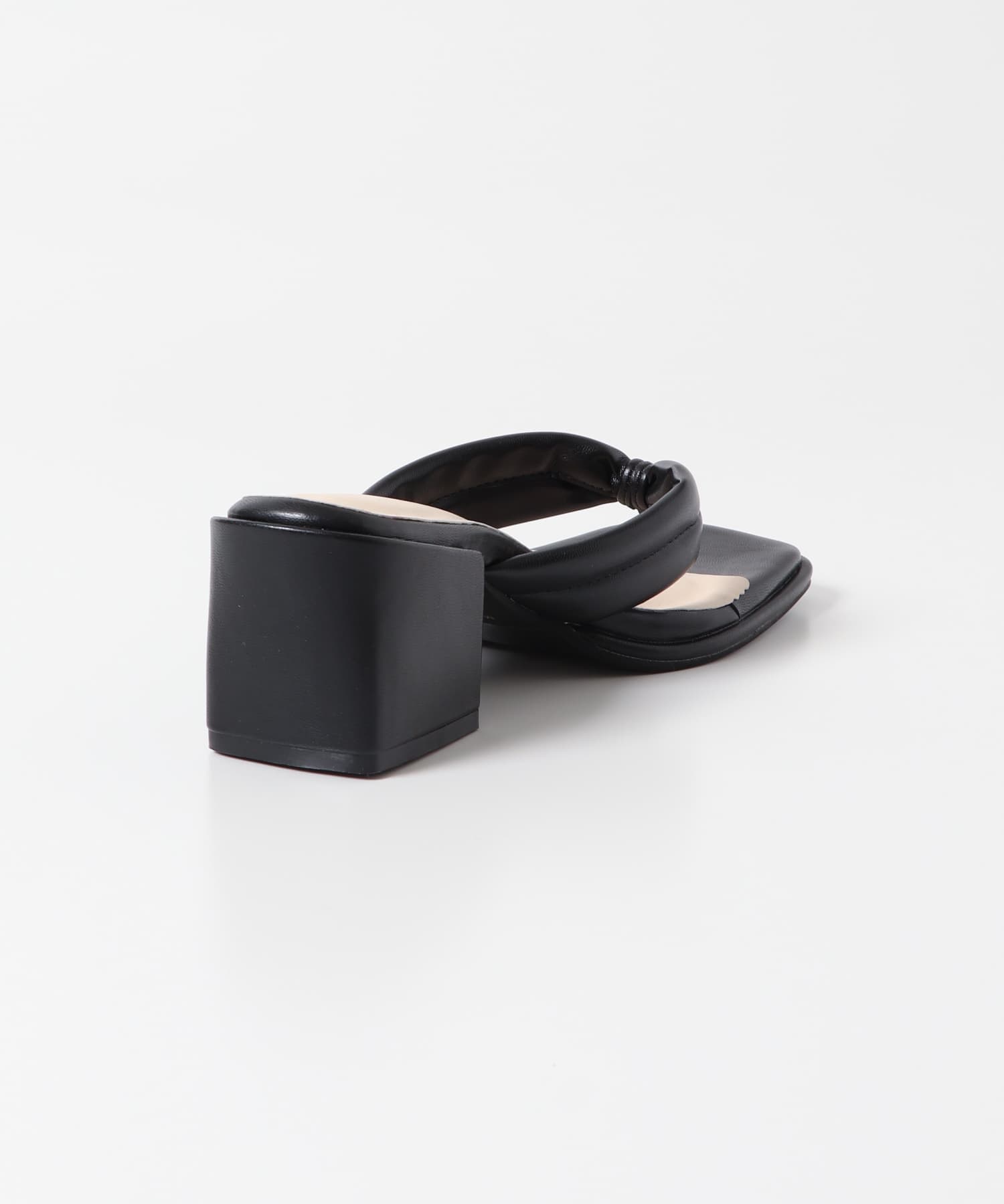 パテッドトングヒールサンダル BLACK S