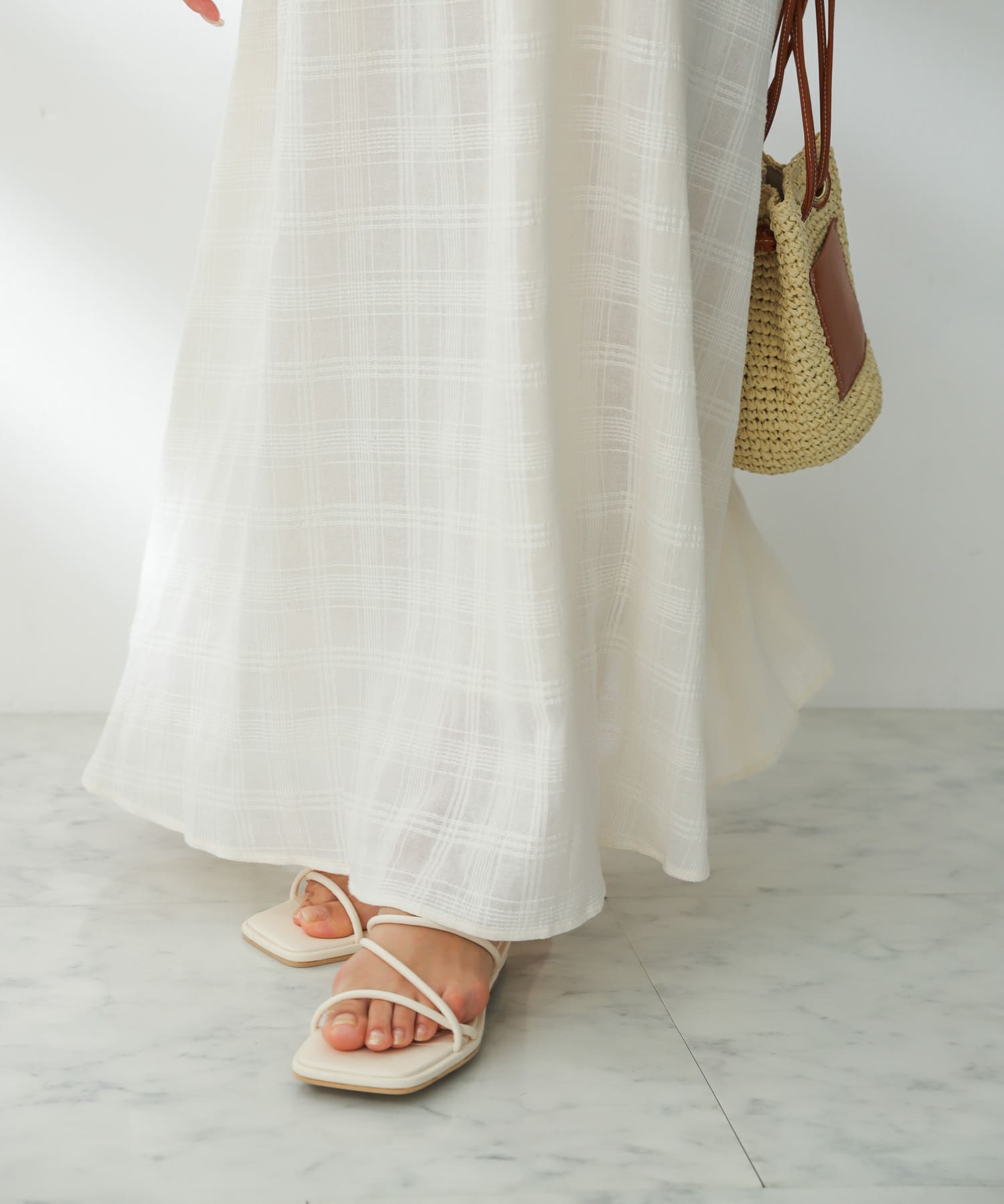 コードアシメサンダル IVORY S