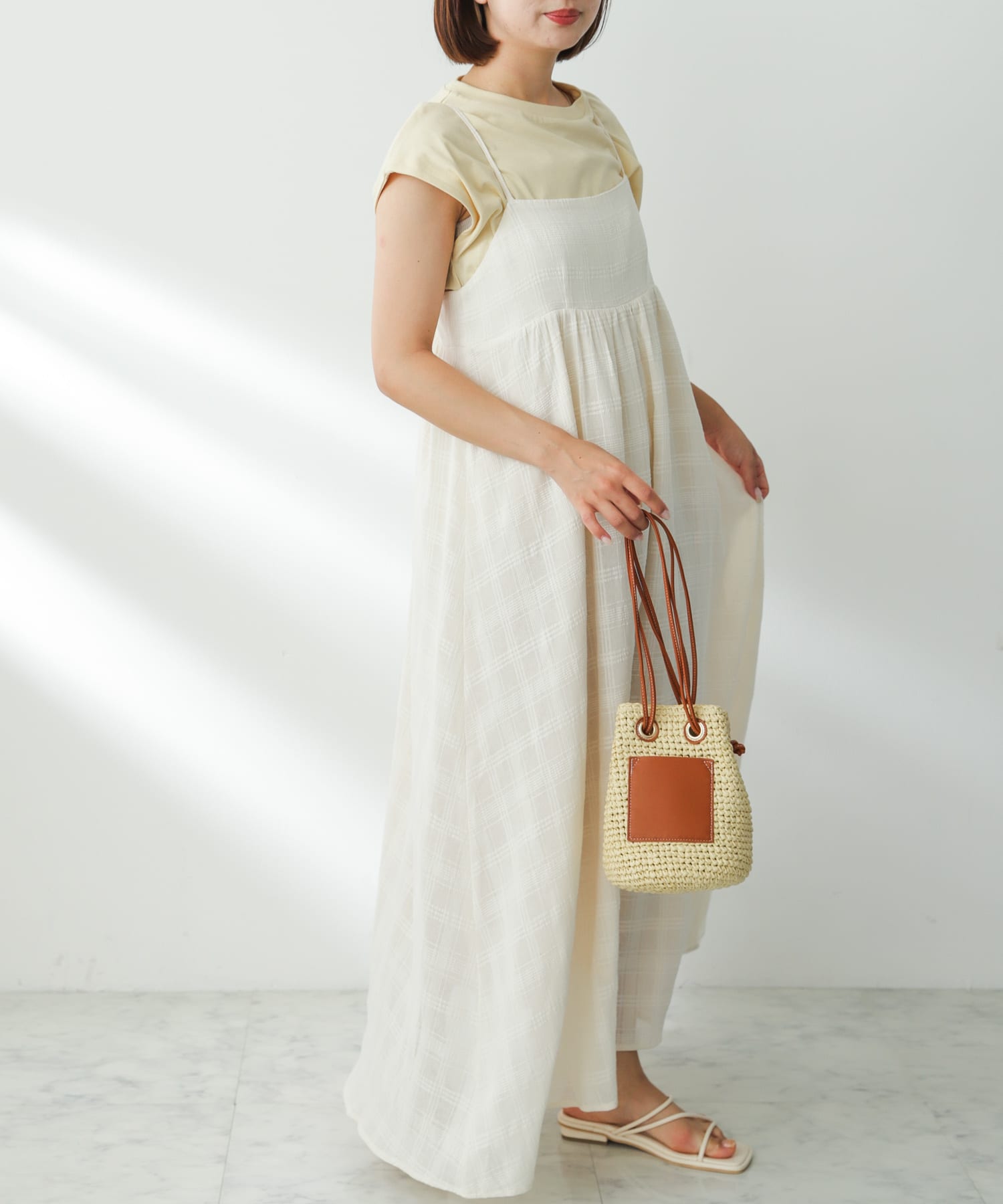 コードアシメサンダル IVORY S