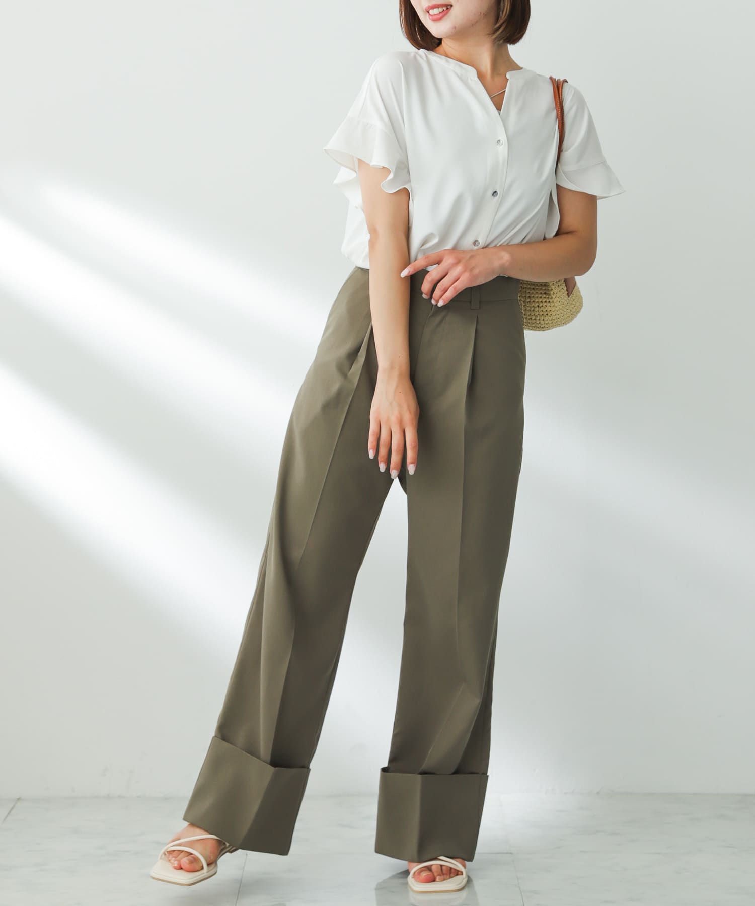 コードアシメサンダル IVORY S