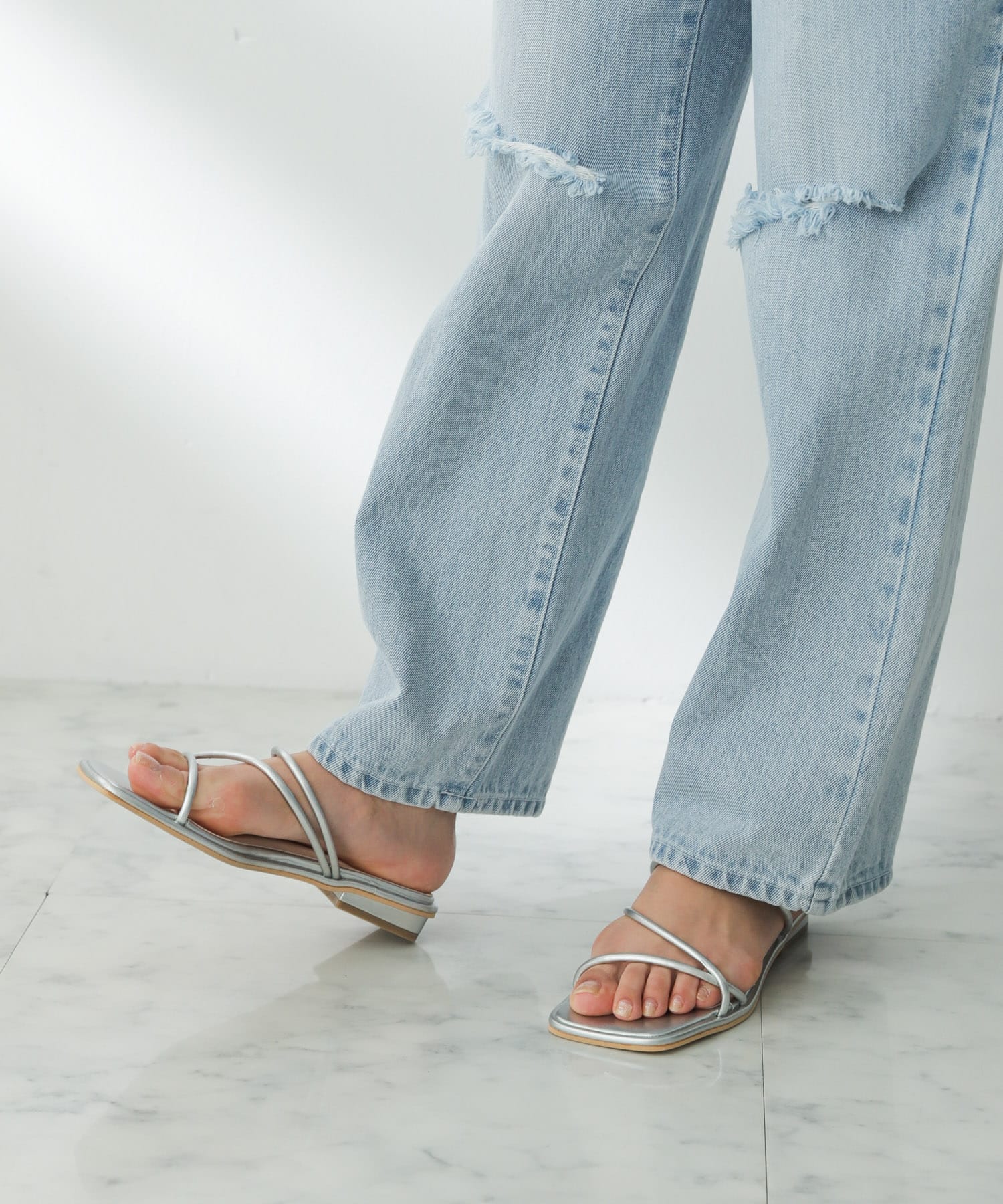 コードアシメサンダル SILVER S