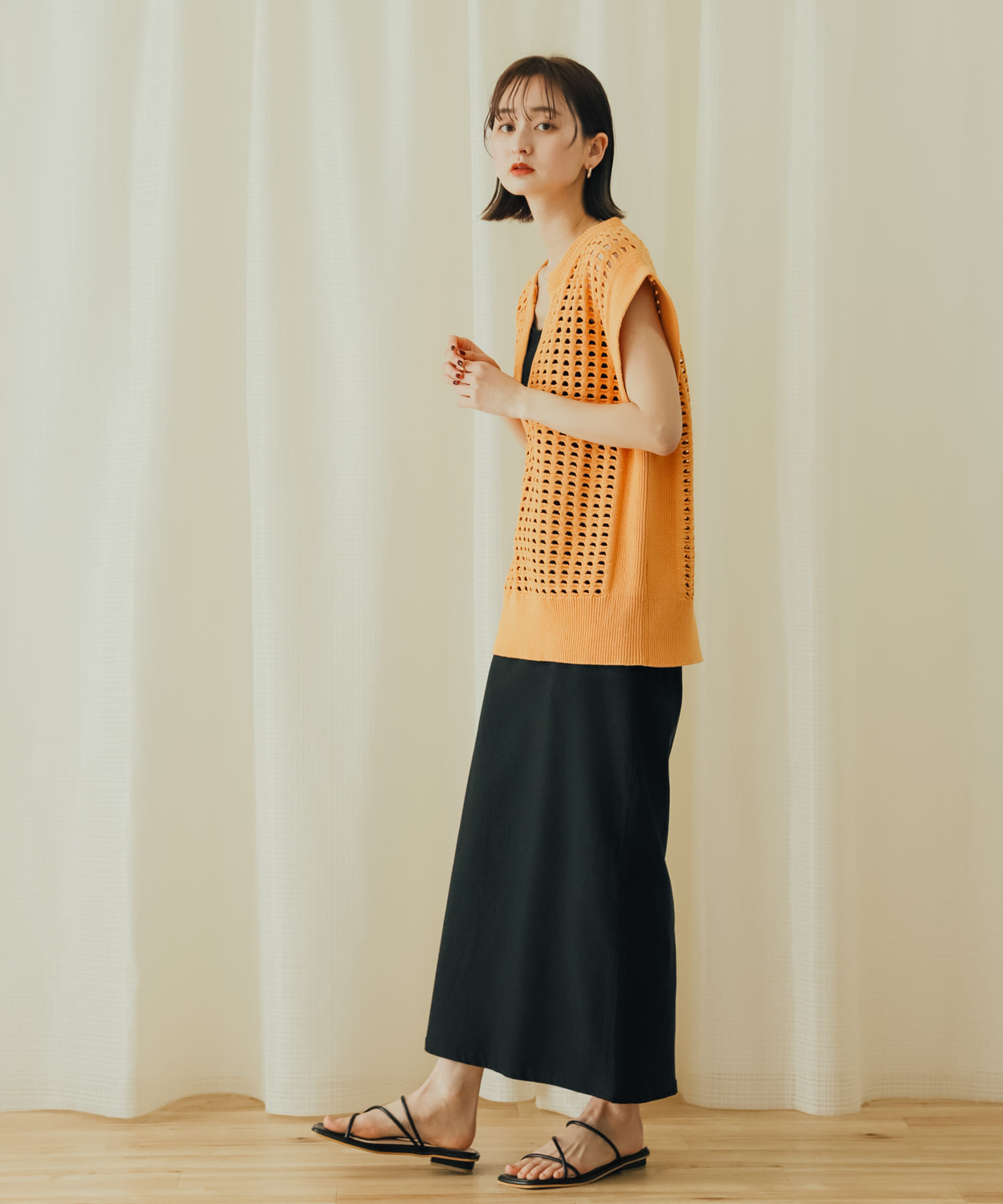 コードアシメサンダル BLACK M