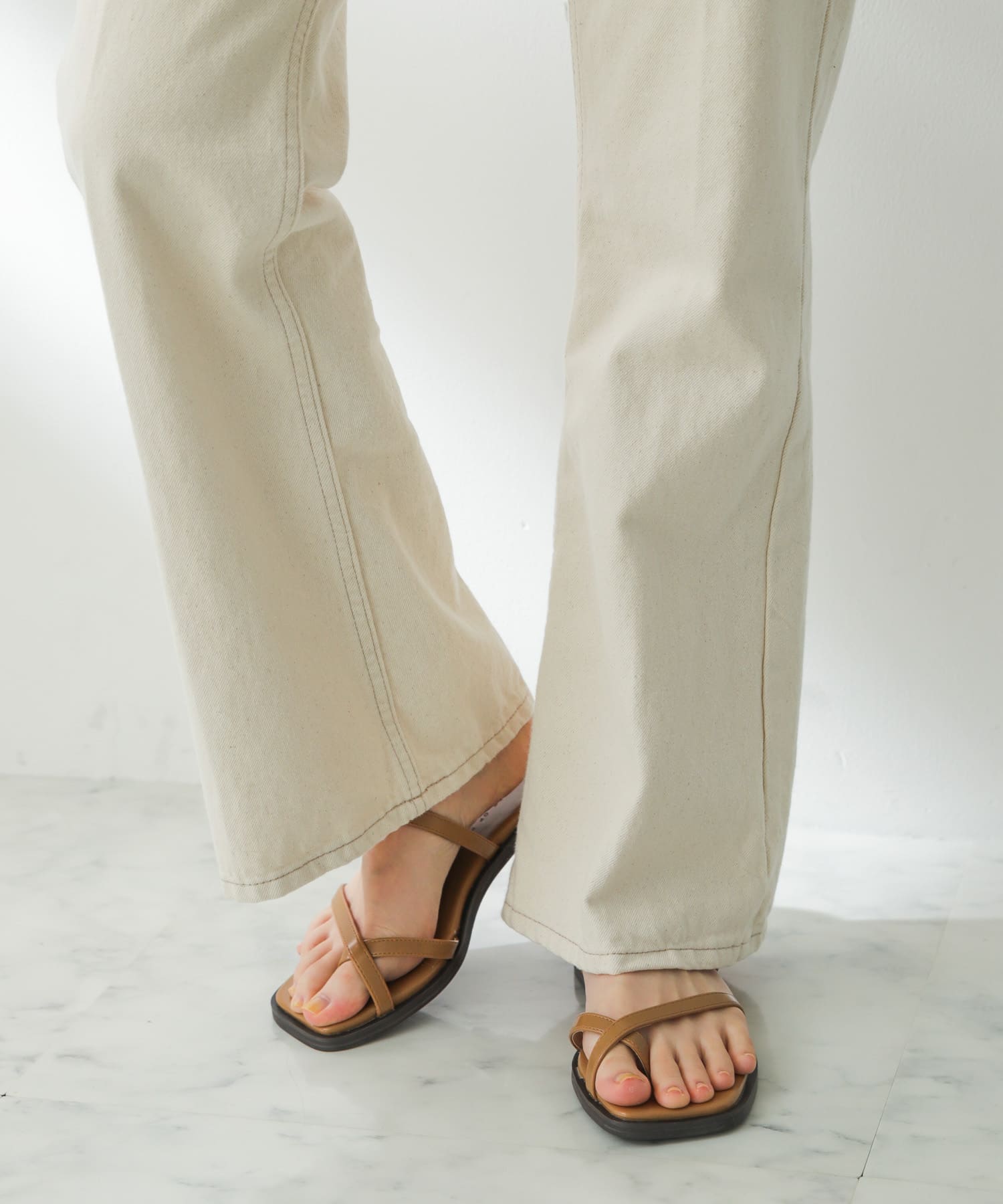 トゥクロスサンダル BEIGE S
