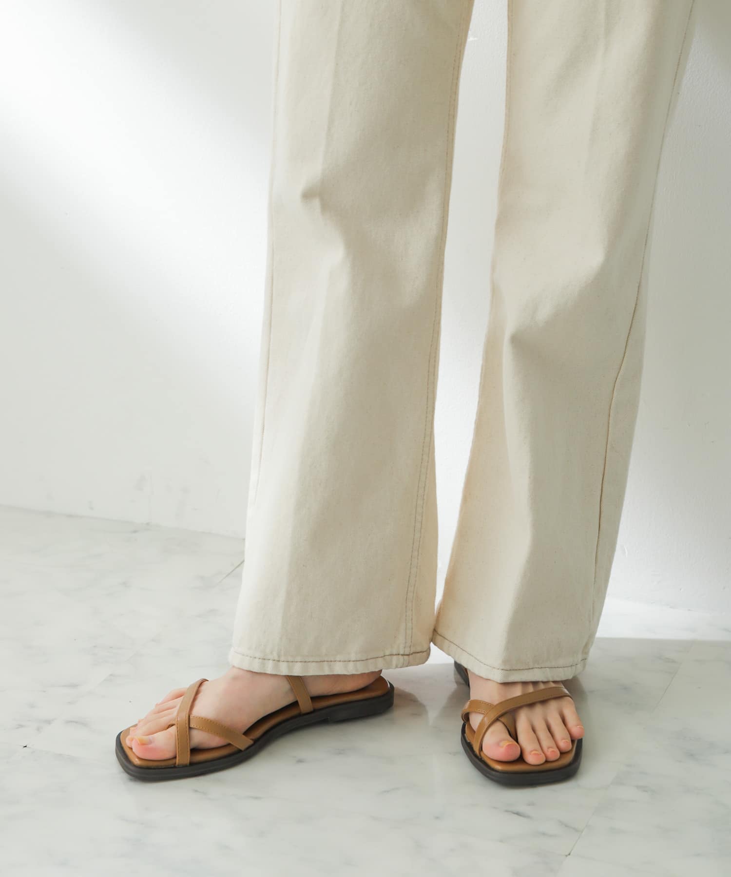 トゥクロスサンダル BEIGE S