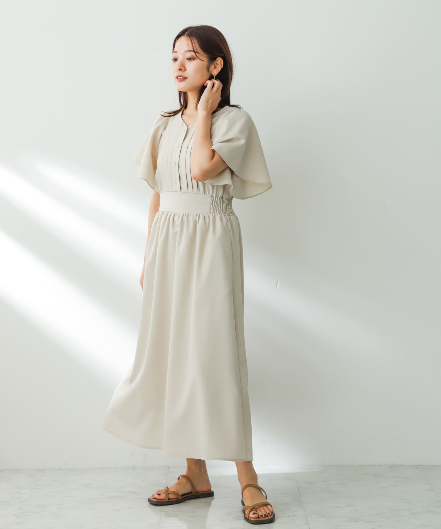 トゥクロスサンダル BEIGE S
