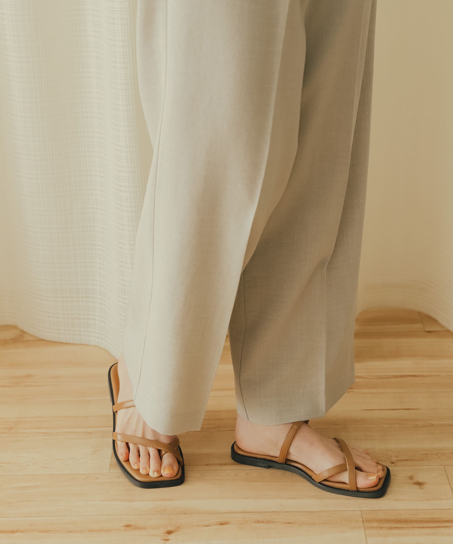 トゥクロスサンダル BEIGE S