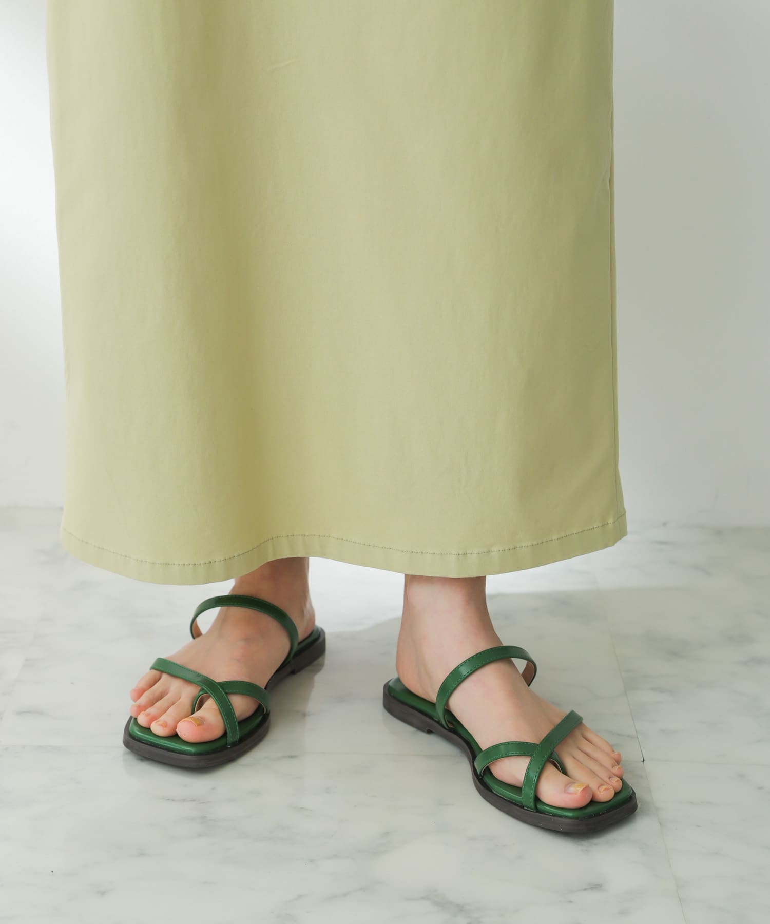 トゥクロスサンダル GREEN S