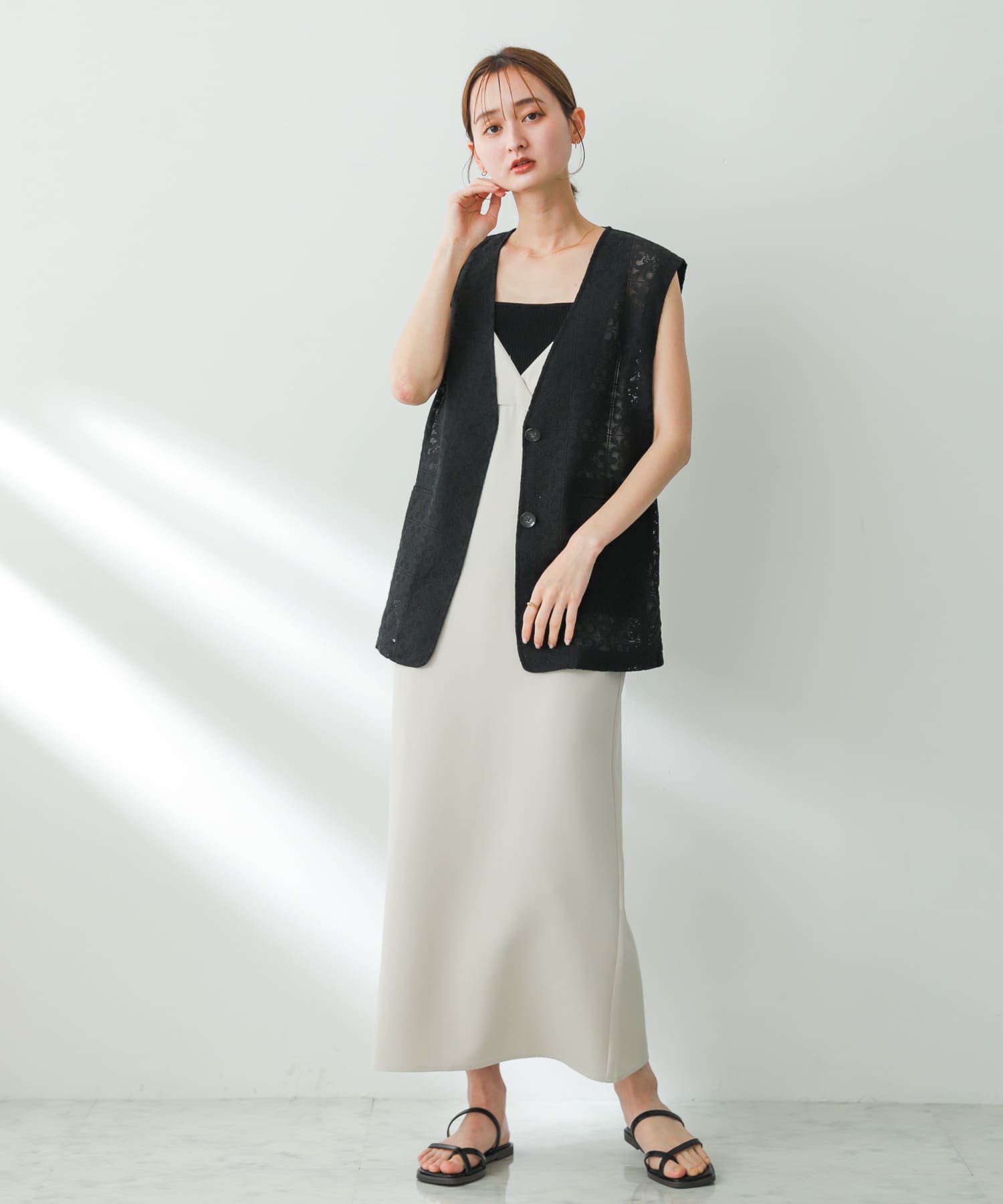 トゥクロスサンダル BLACK S