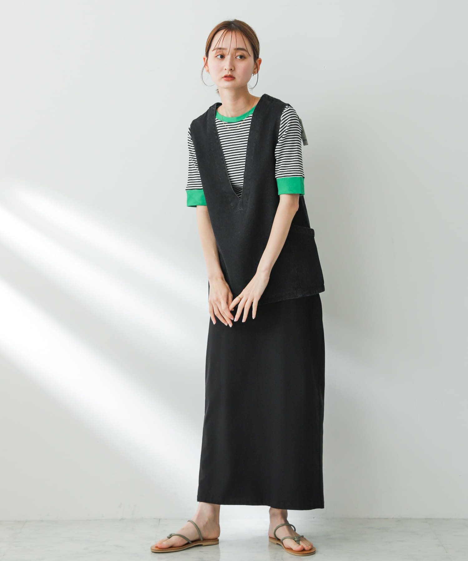 コードトングフラットサンダル GREEN S
