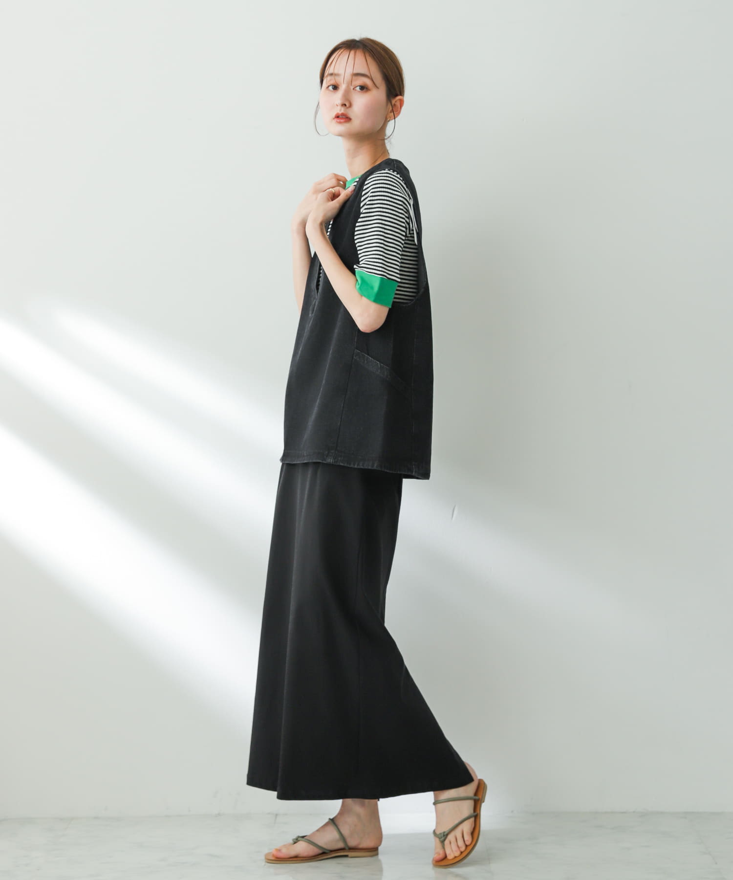 コードトングフラットサンダル GREEN M