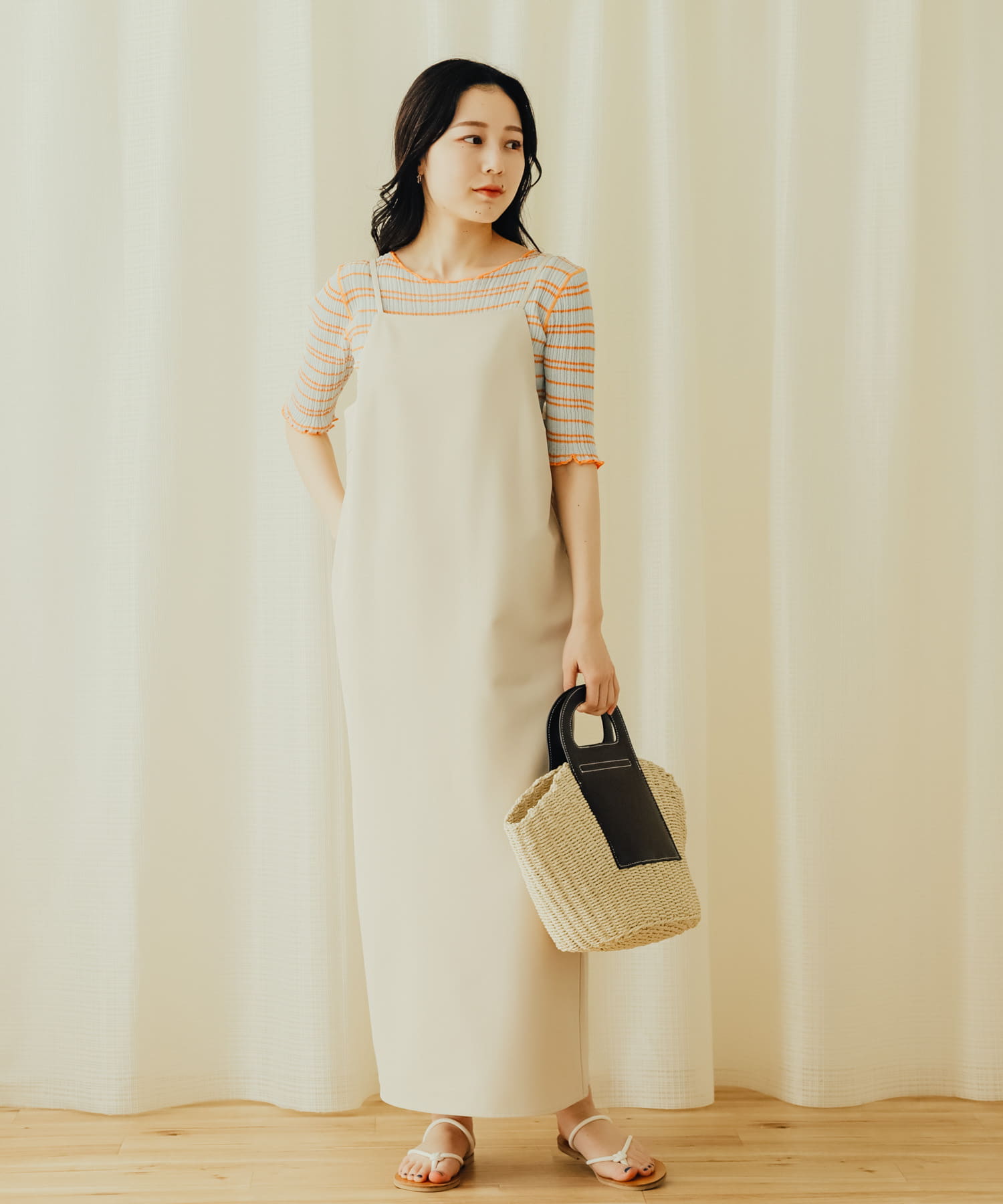 コードトングフラットサンダル IVORY S
