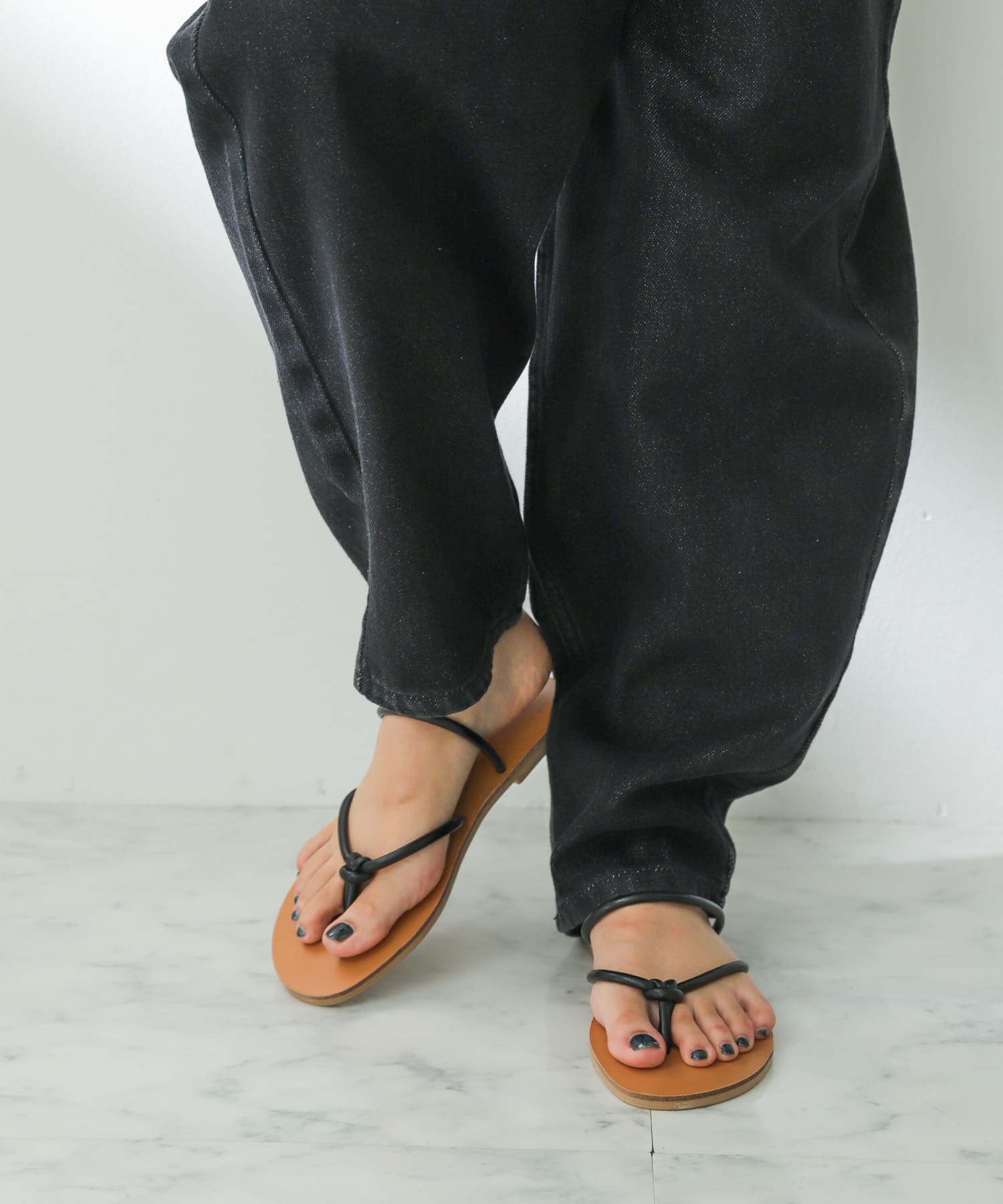コードトングフラットサンダル BLACK S