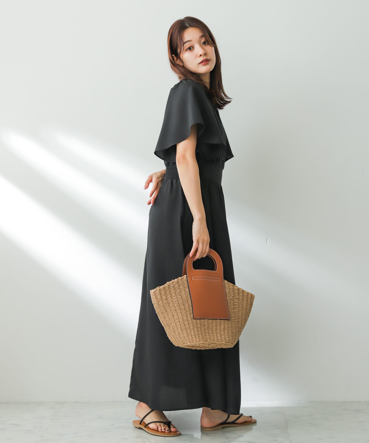 コードトングフラットサンダル BLACK S