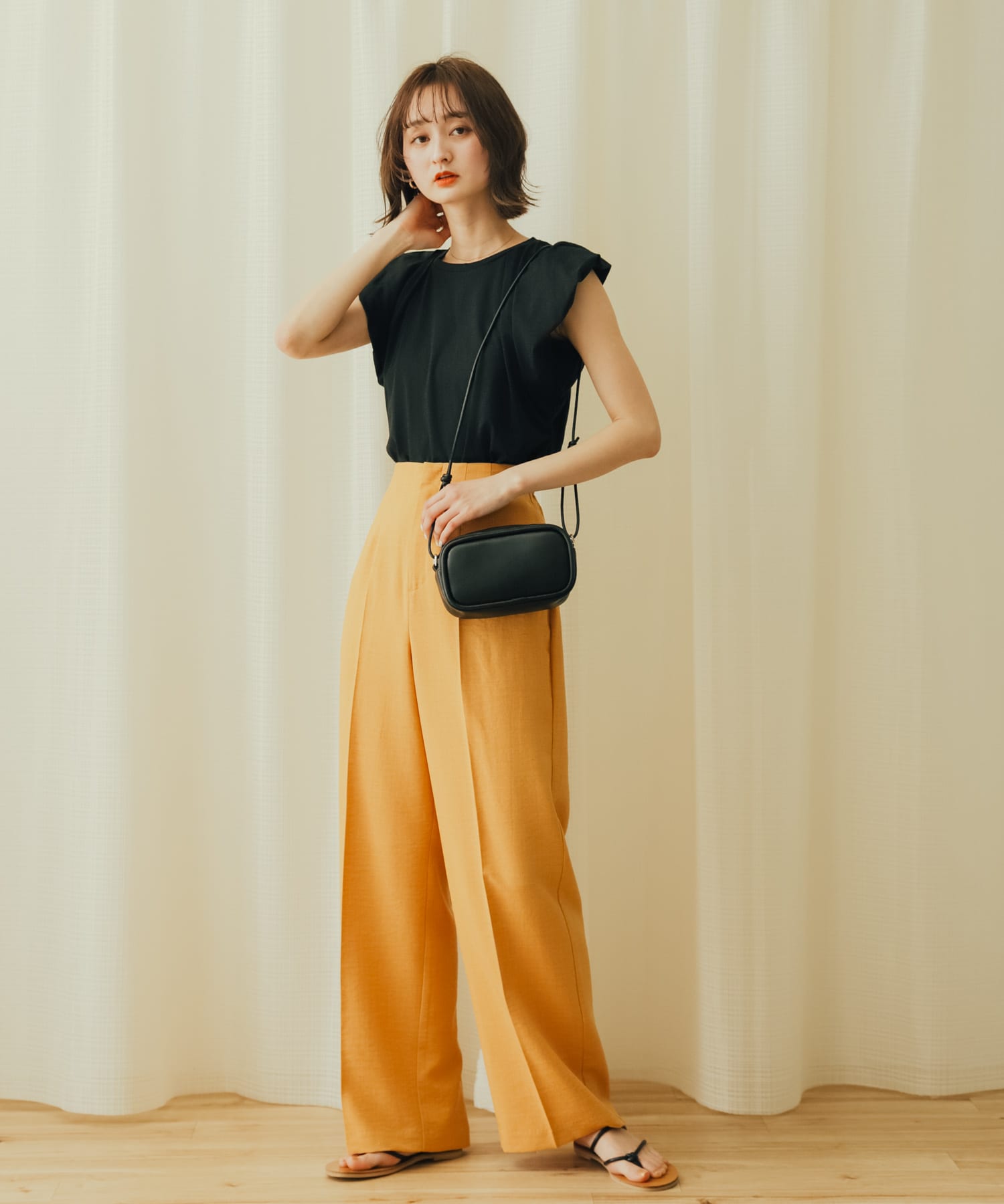 コードトングフラットサンダル BLACK M