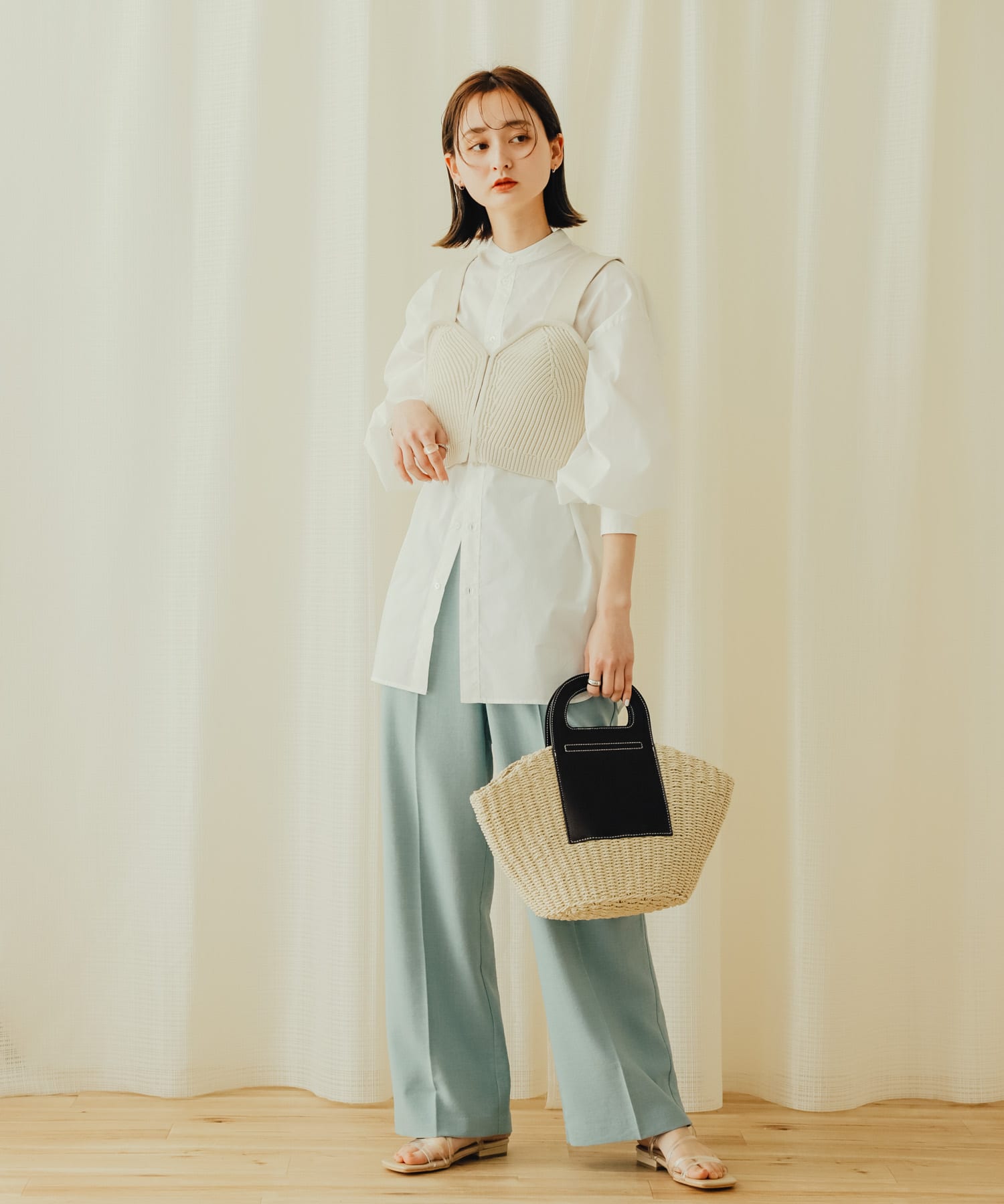 PVCアシメサンダル BEIGE S