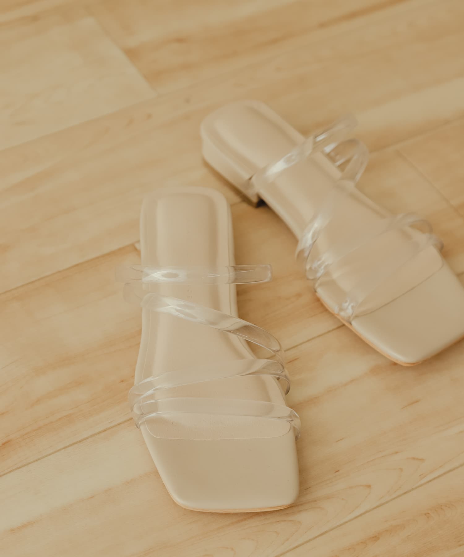 PVCアシメサンダル BEIGE S