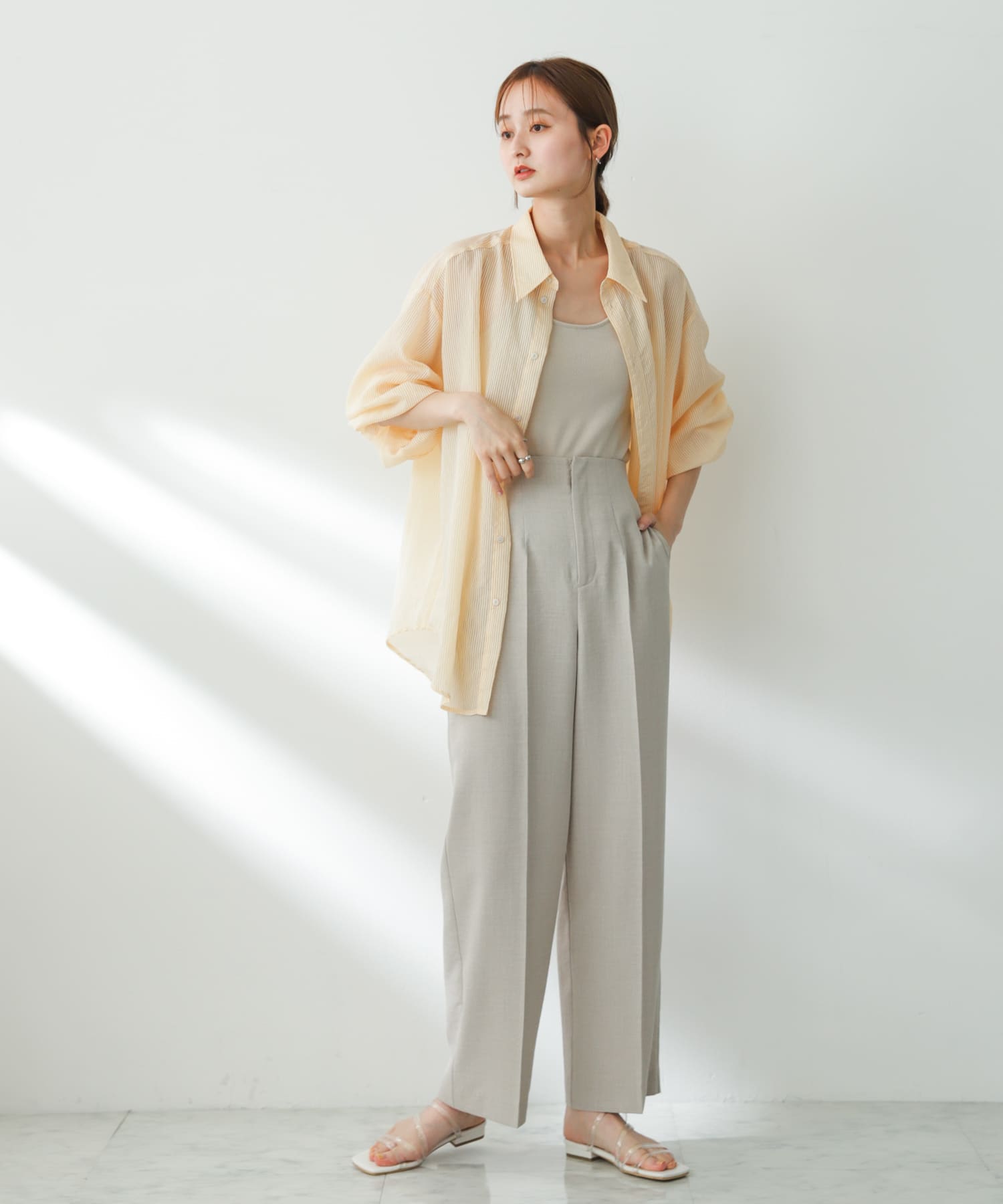 PVCアシメサンダル WHITE S