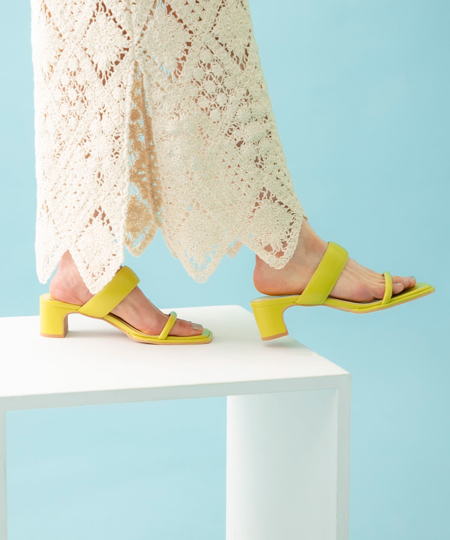 ダブルバンドサンダル LIME YEL S