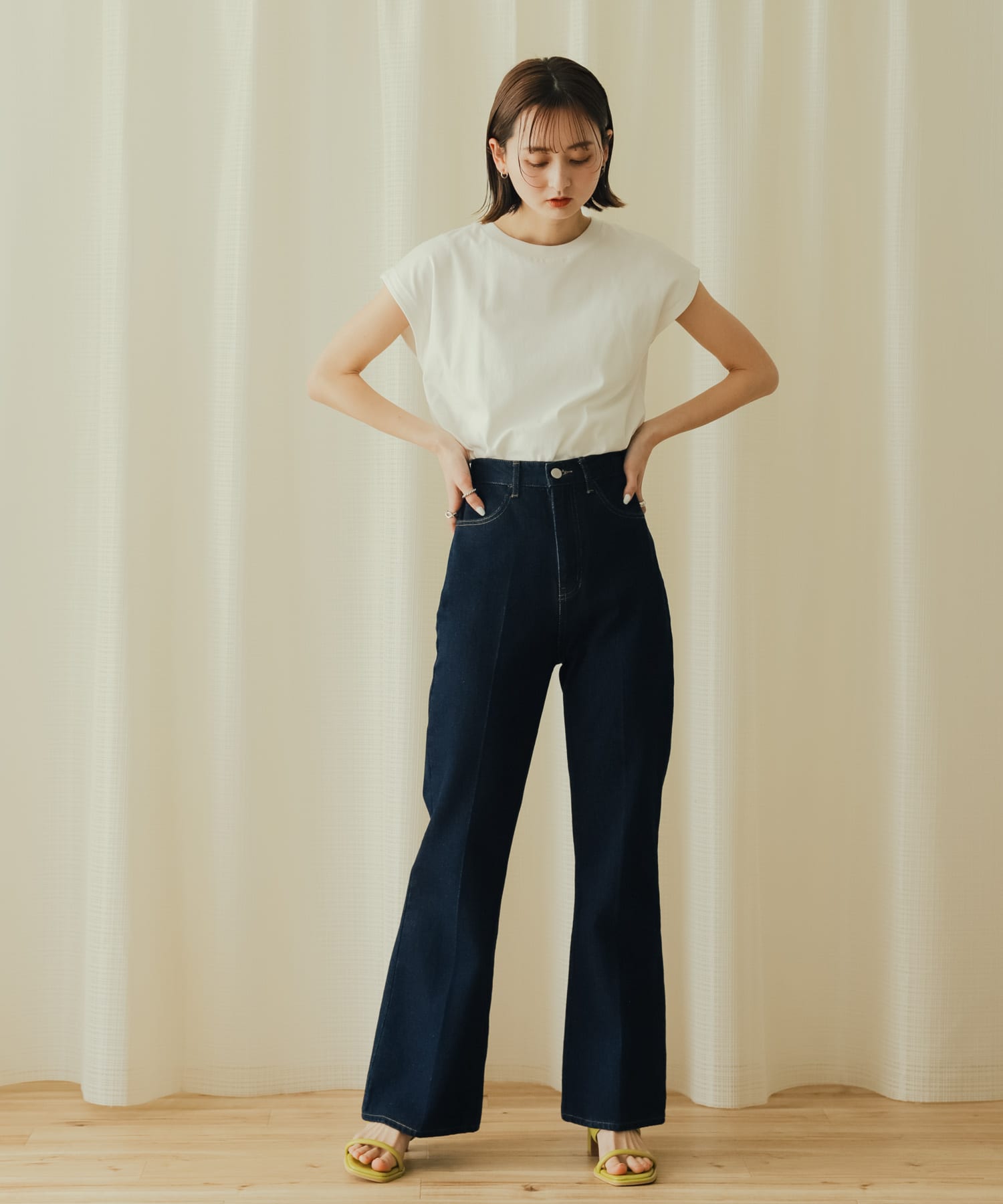 ダブルバンドサンダル LIME YEL M