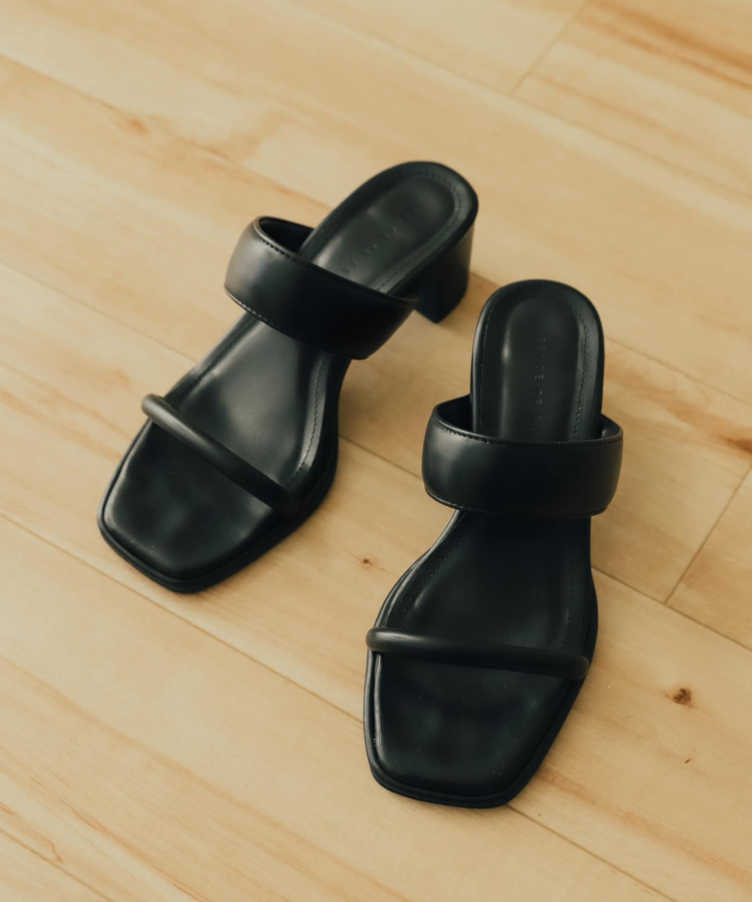 ダブルバンドサンダル BLACK S