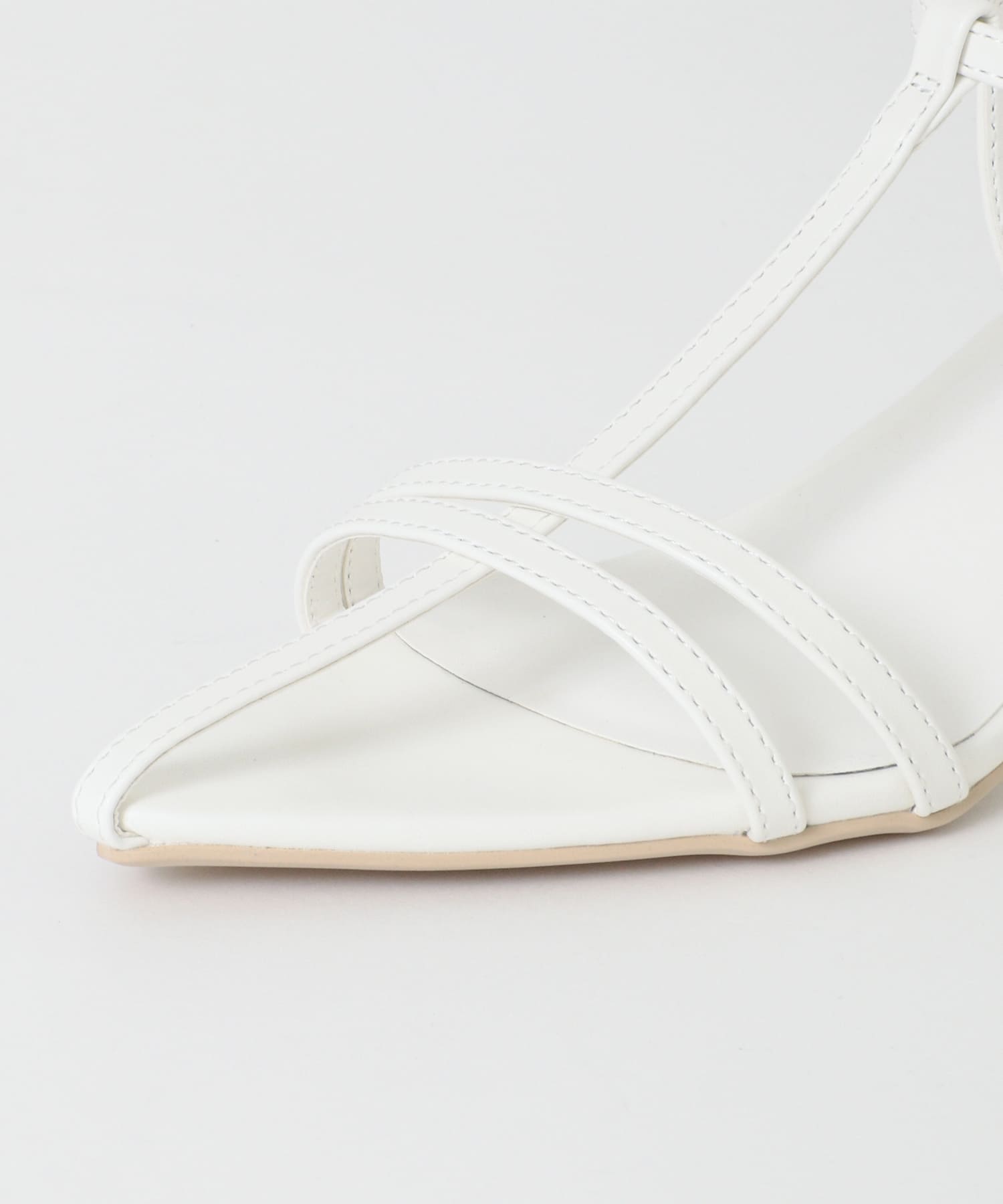 ポインテッドナローストラップサンダル WHITE S