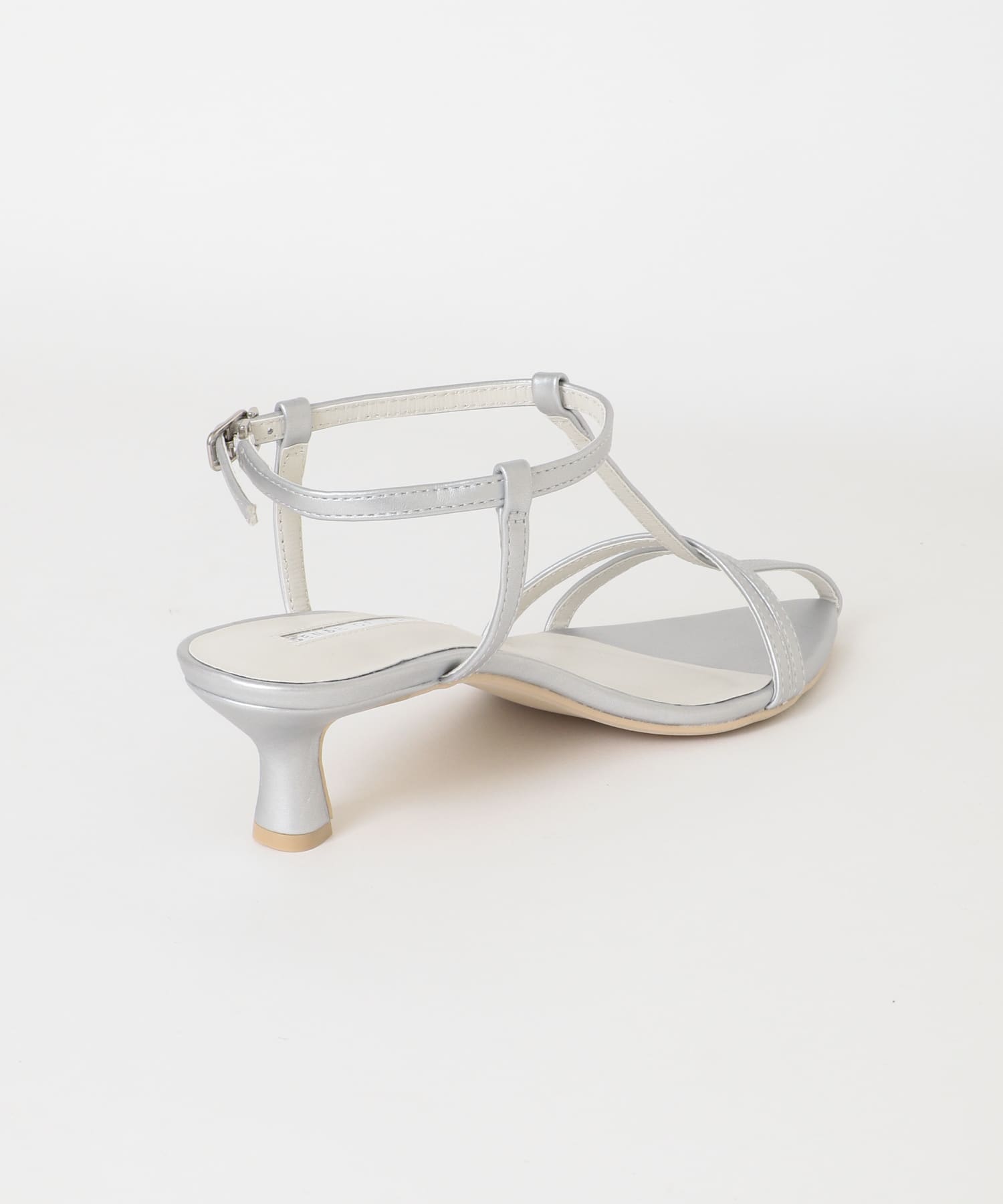 ポインテッドナローストラップサンダル SILVER S