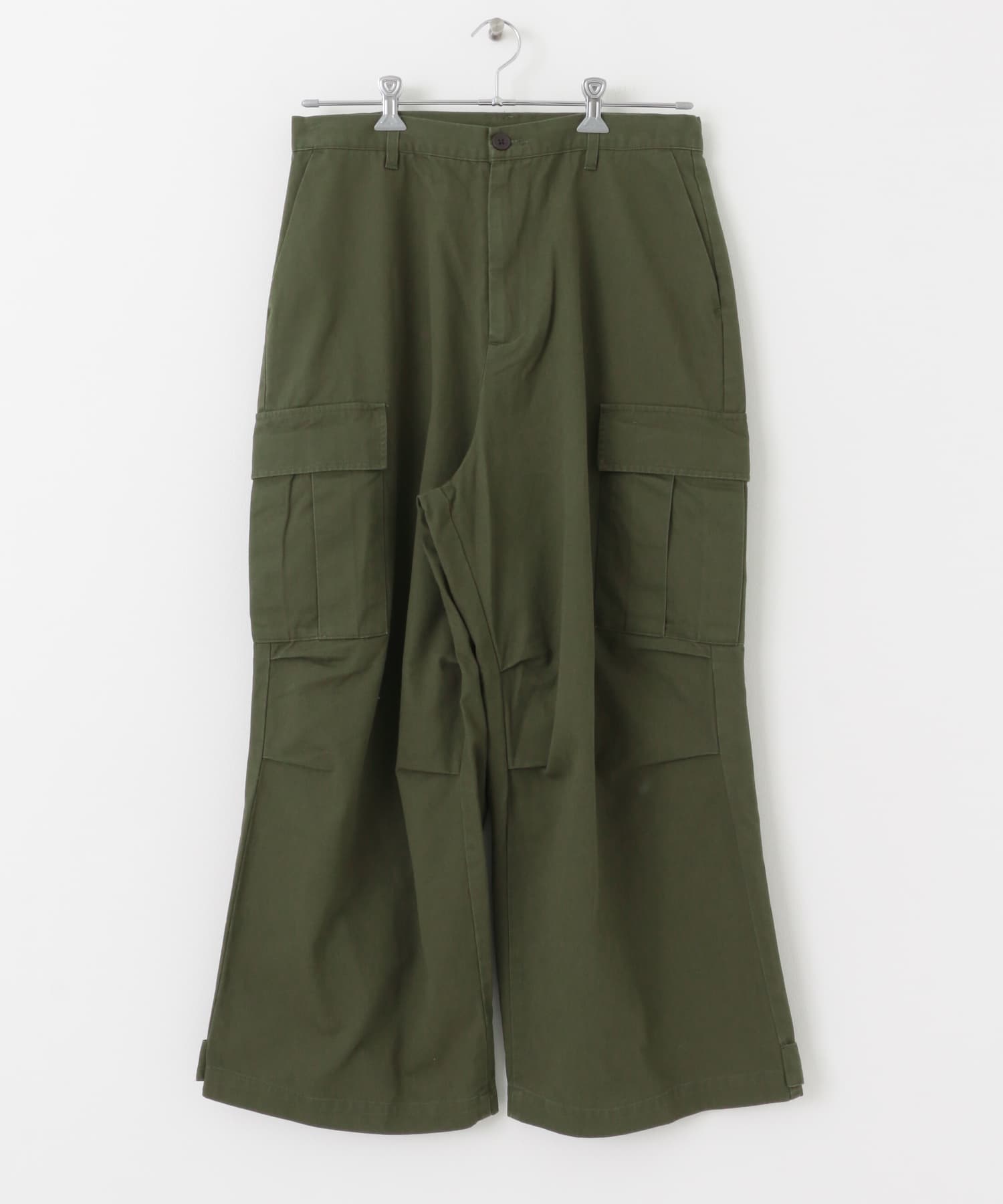 ウォッシュドカーゴワイドパンツ OLIVE M