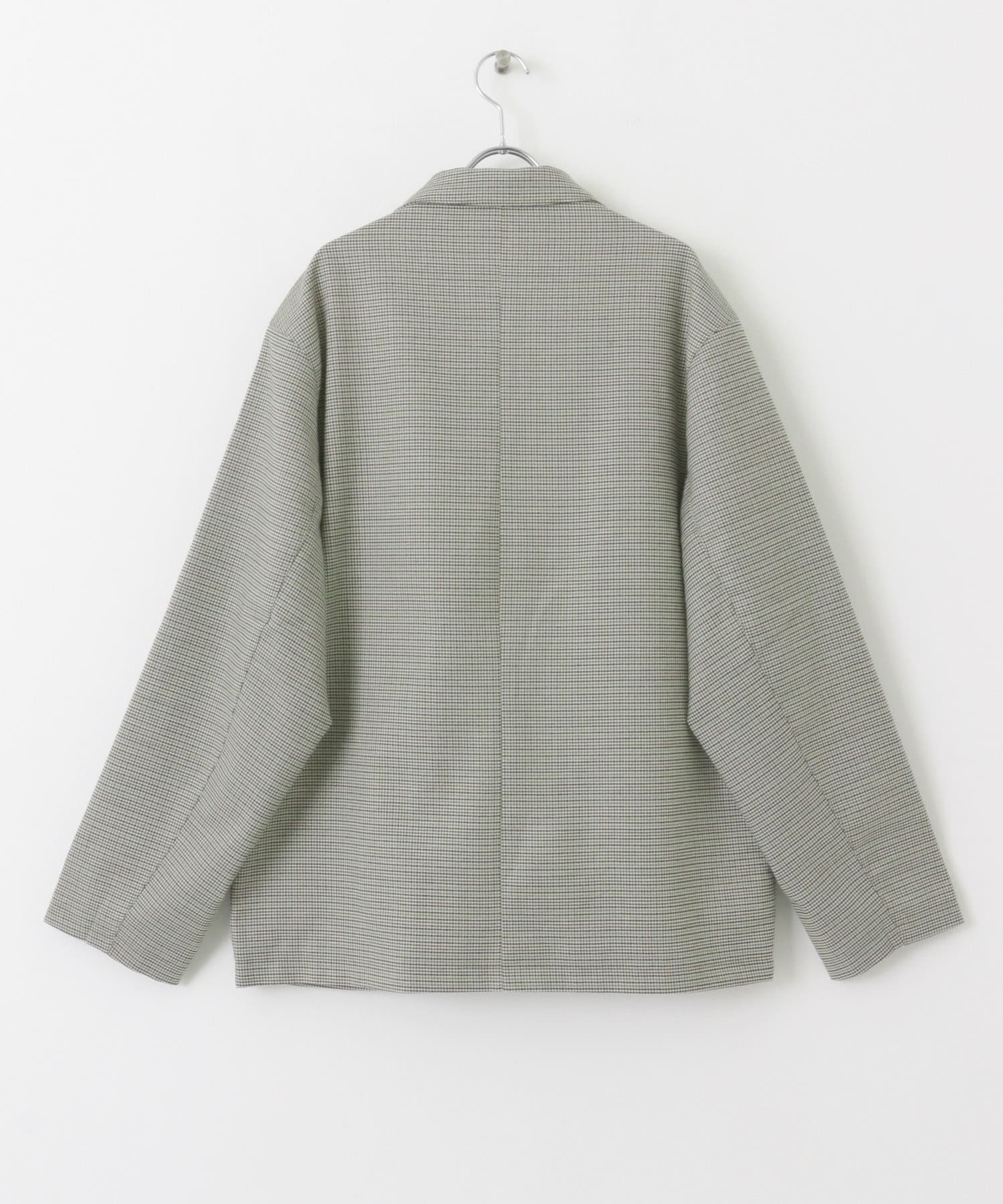 チェックダブルルーズジャケット BEG×KHK M