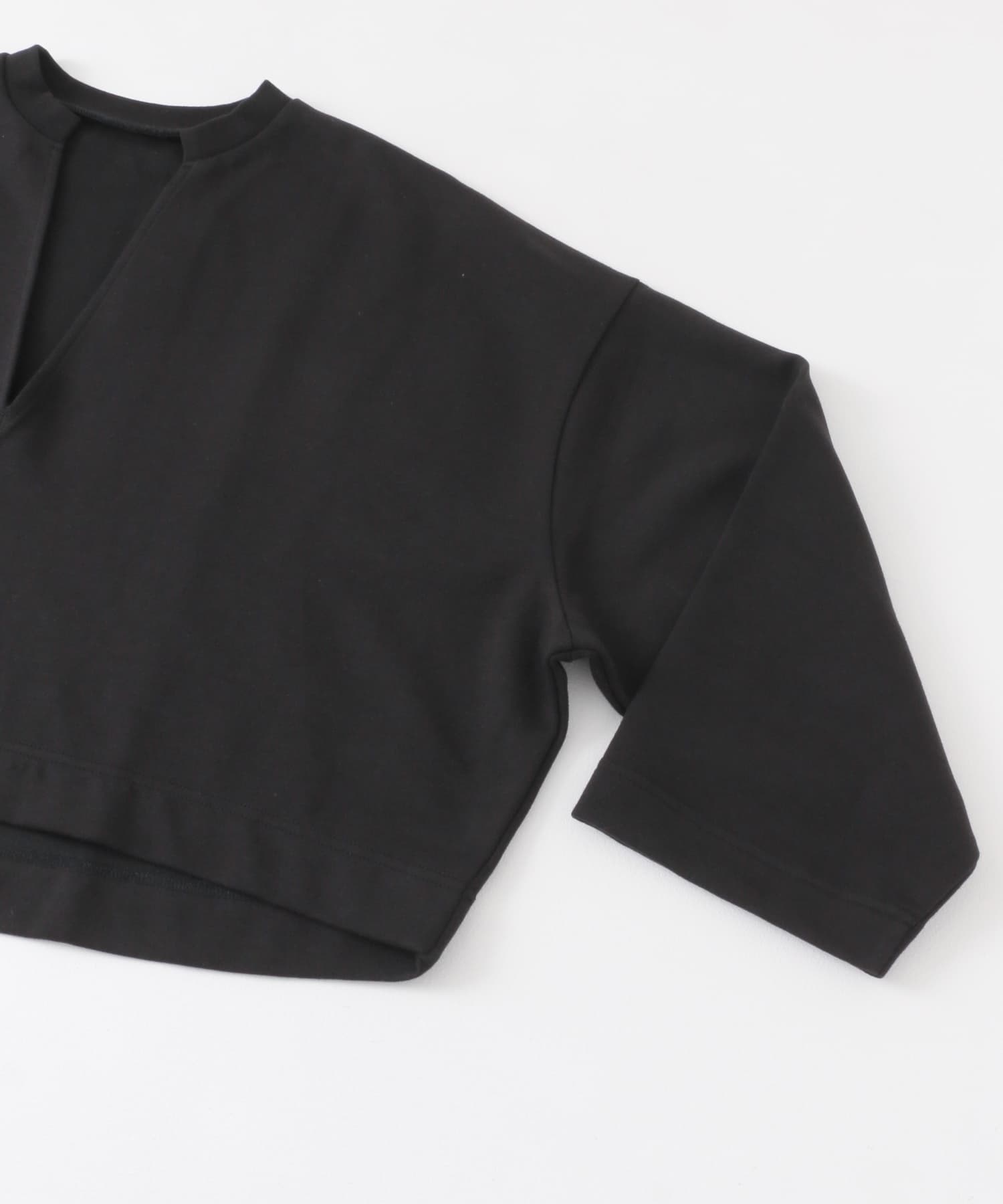 Vネッククロップドトップ BLACK one