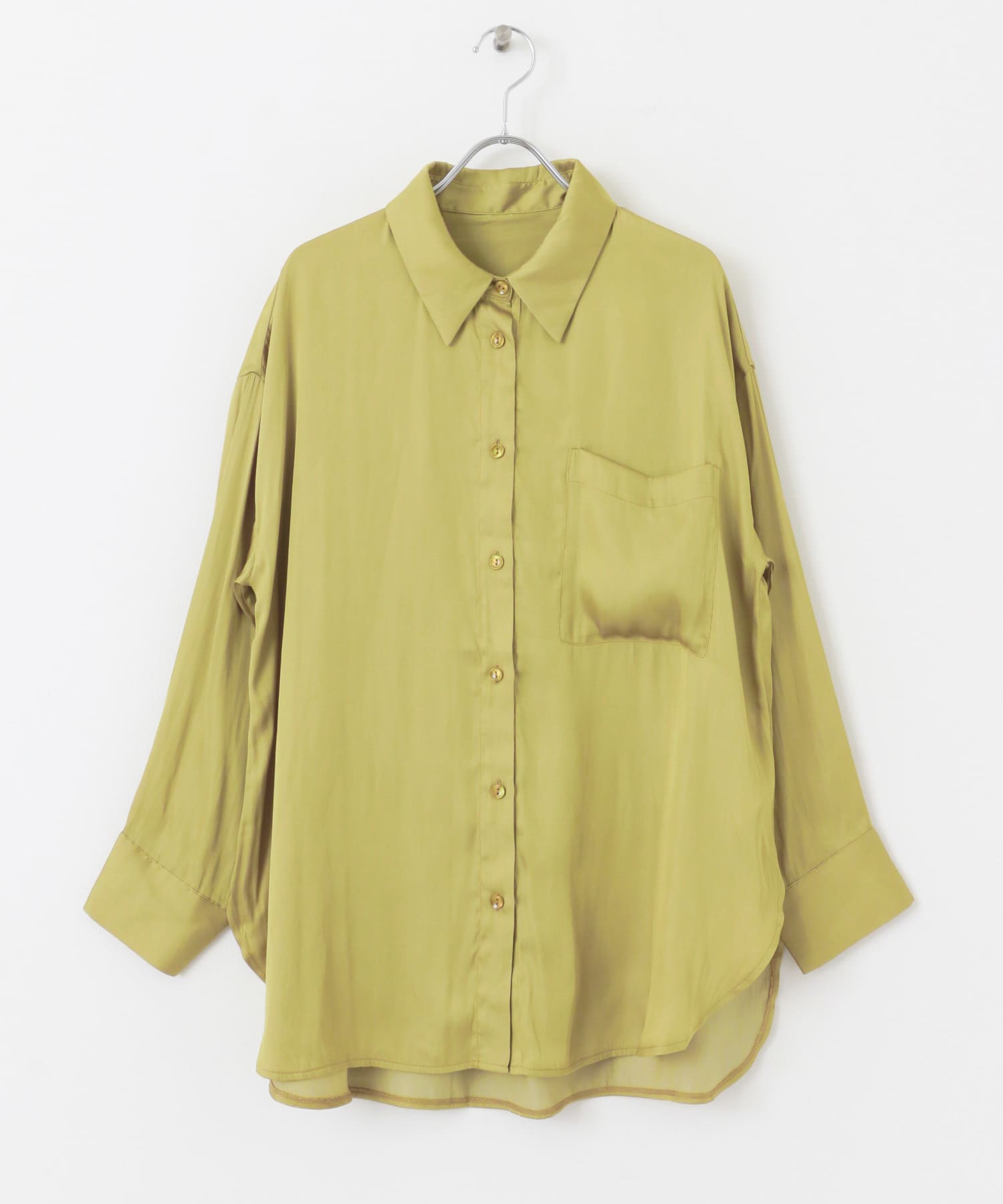 サテンルーズシャツ YELLOW one