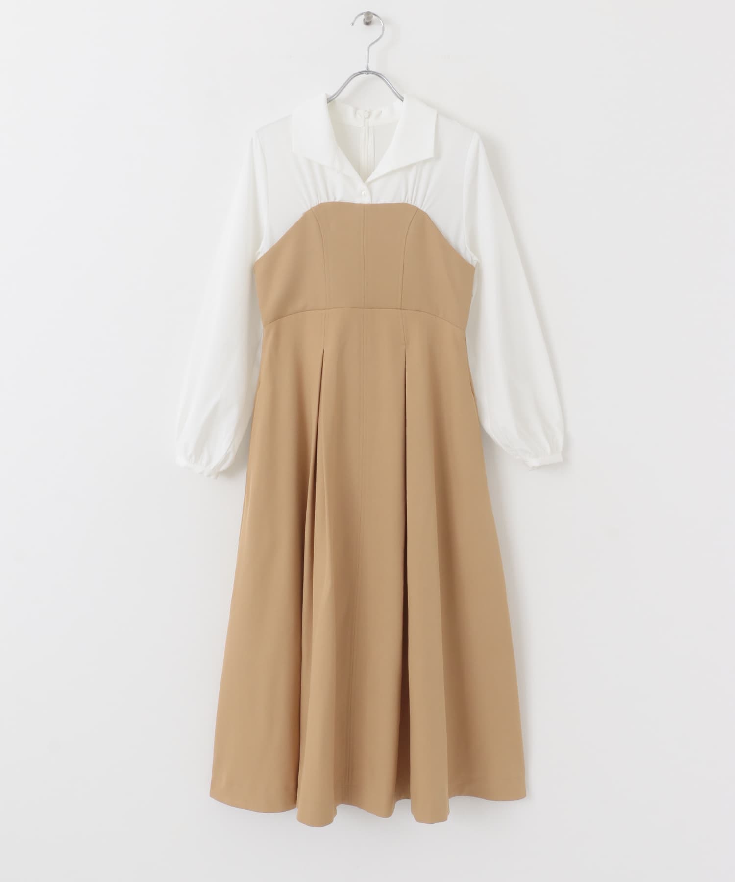 ブラウスドッキングワンピース BEIGE COMPACT