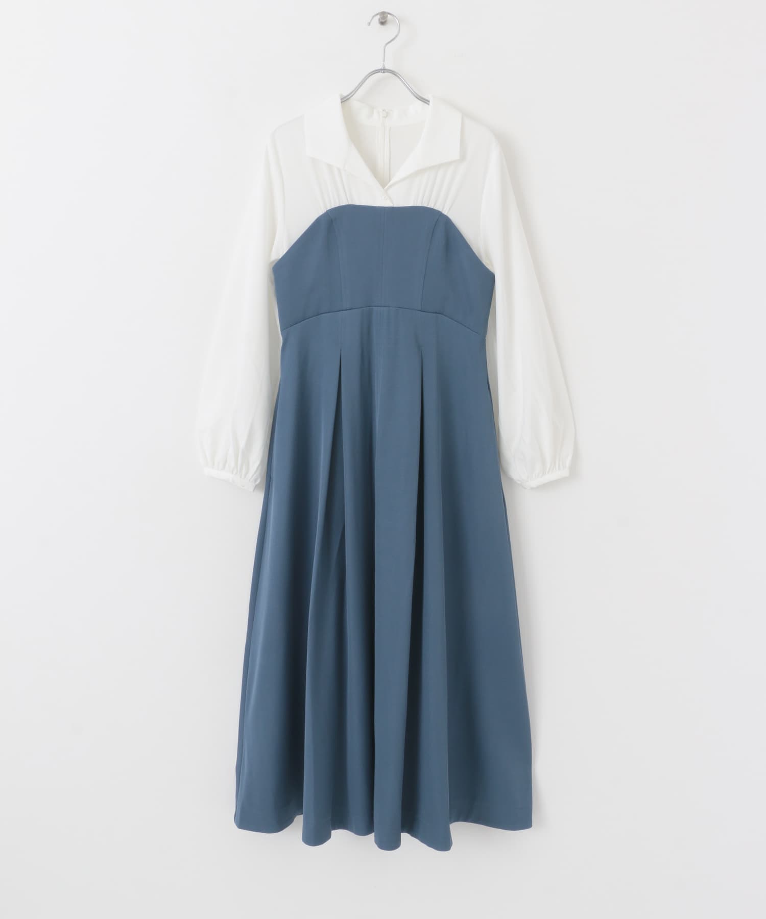 ブラウスドッキングワンピース NAVY COMPACT