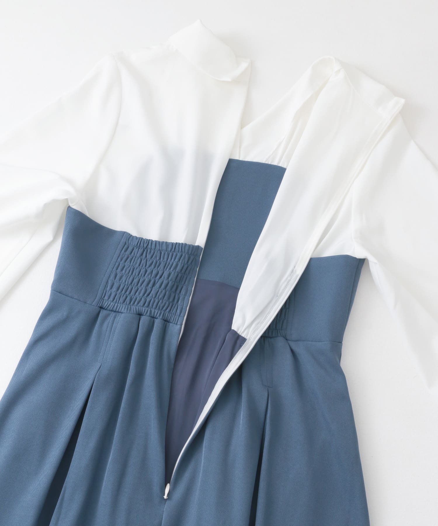 ブラウスドッキングワンピース NAVY COMPACT