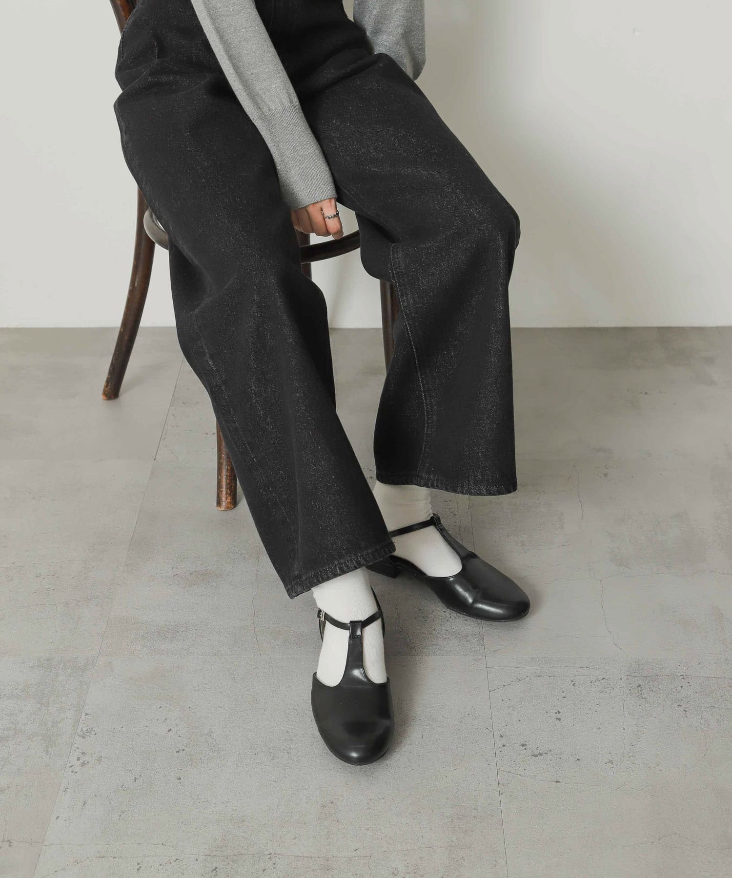 セパレートTストラップシューズ BLACK S
