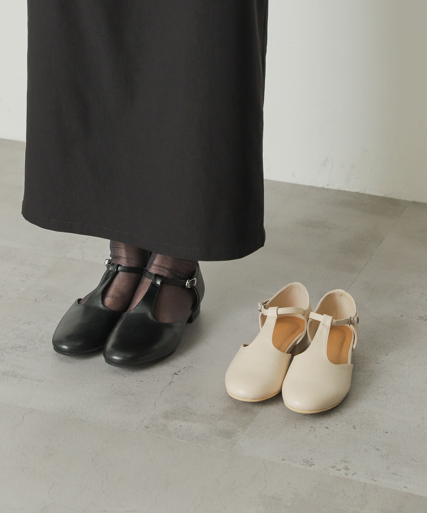 セパレートTストラップシューズ BLACK M