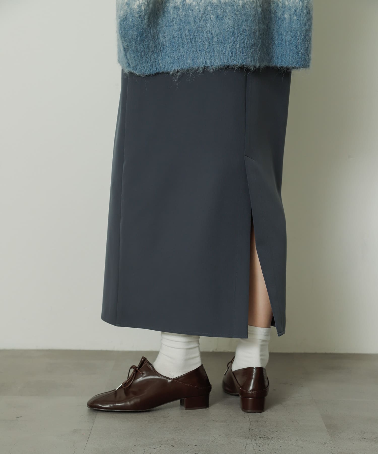 タックリボンステップオンシューズ BROWN S