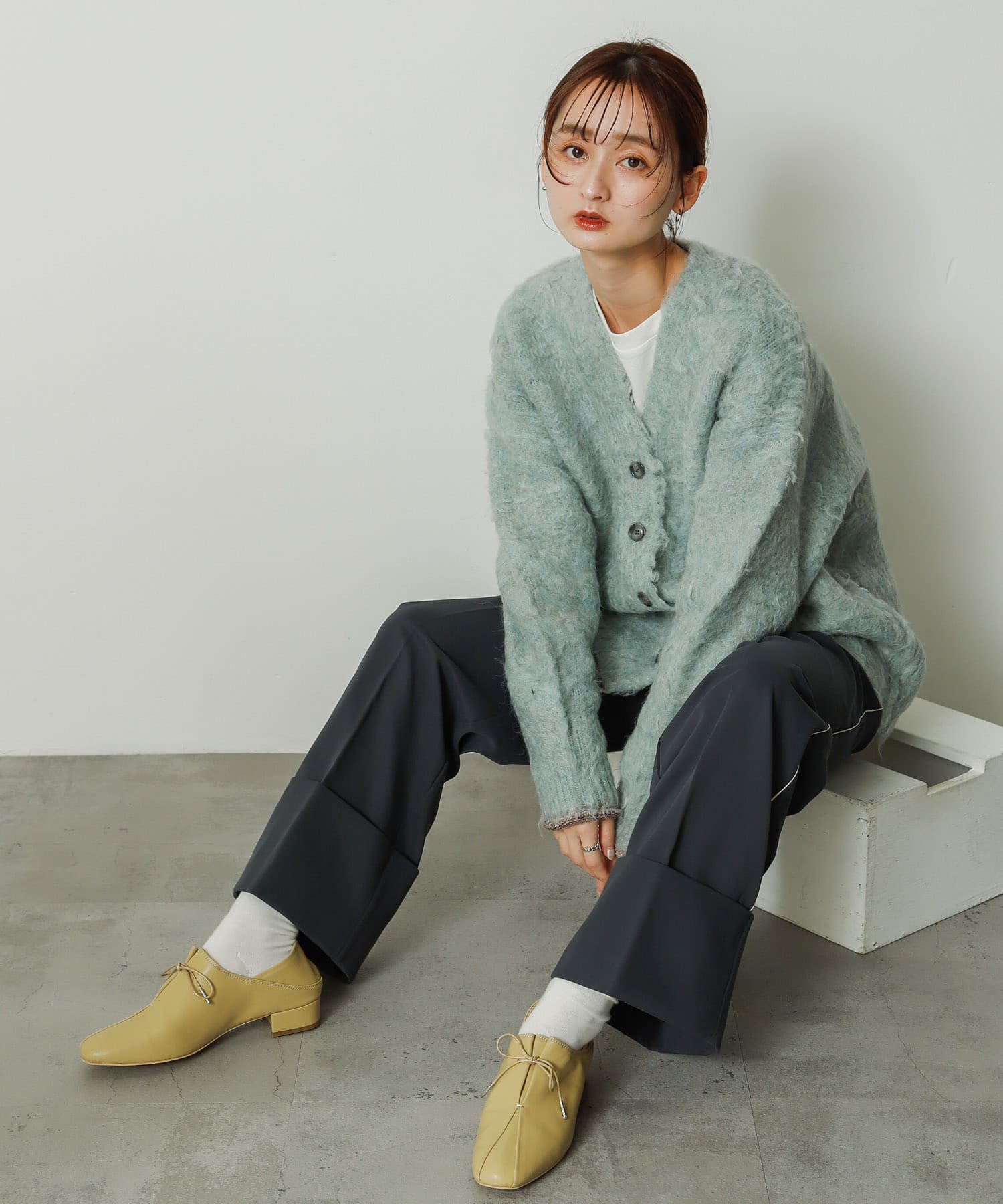 タックリボンステップオンシューズ BEIGE S