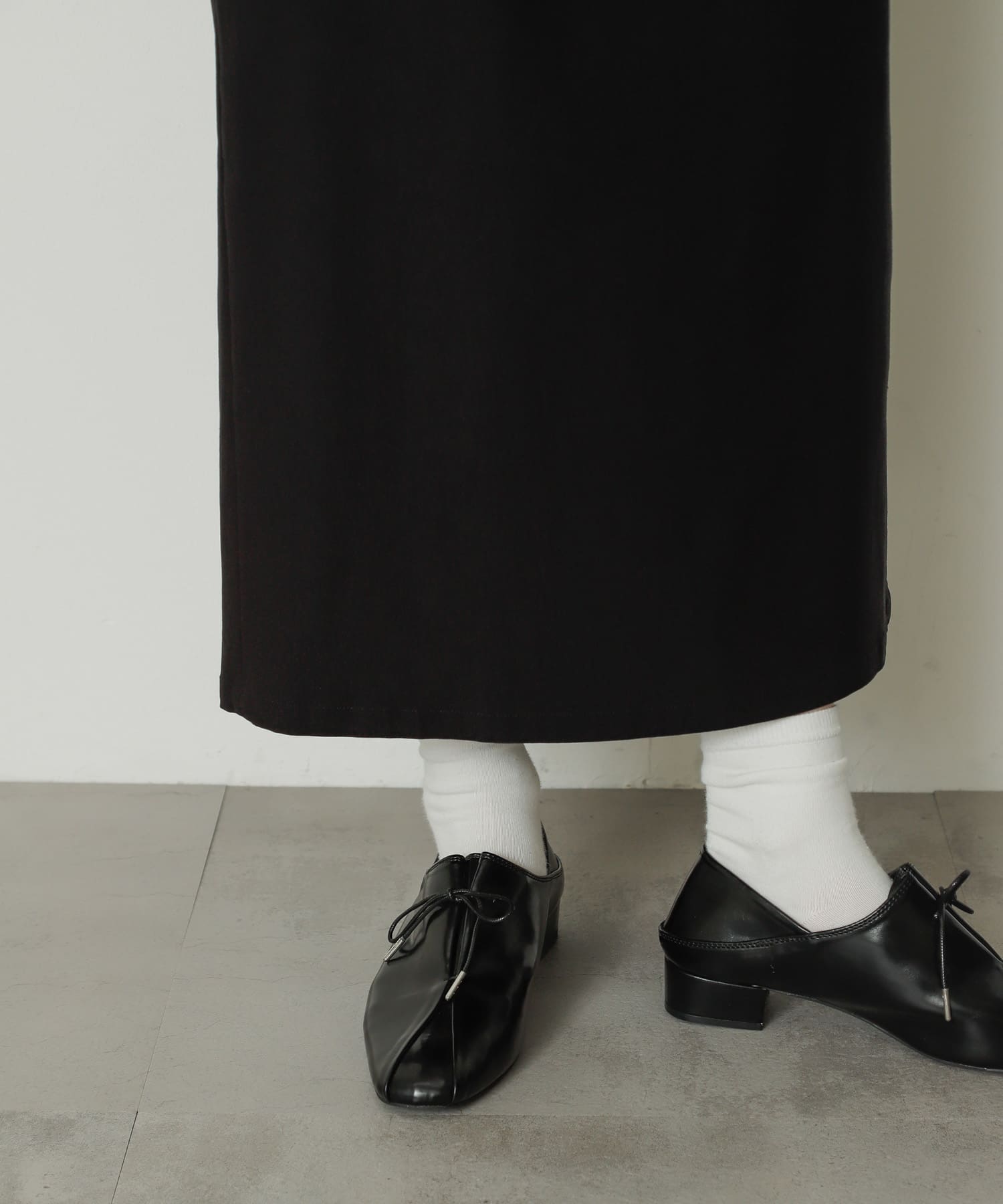 タックリボンステップオンシューズ BLACK M