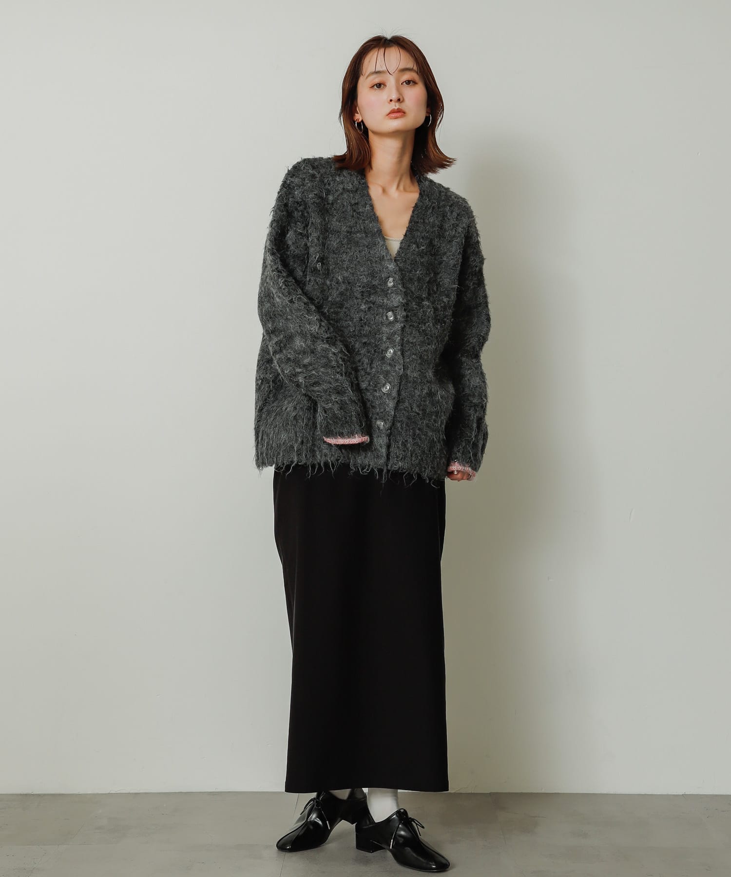 タックリボンステップオンシューズ BLACK M