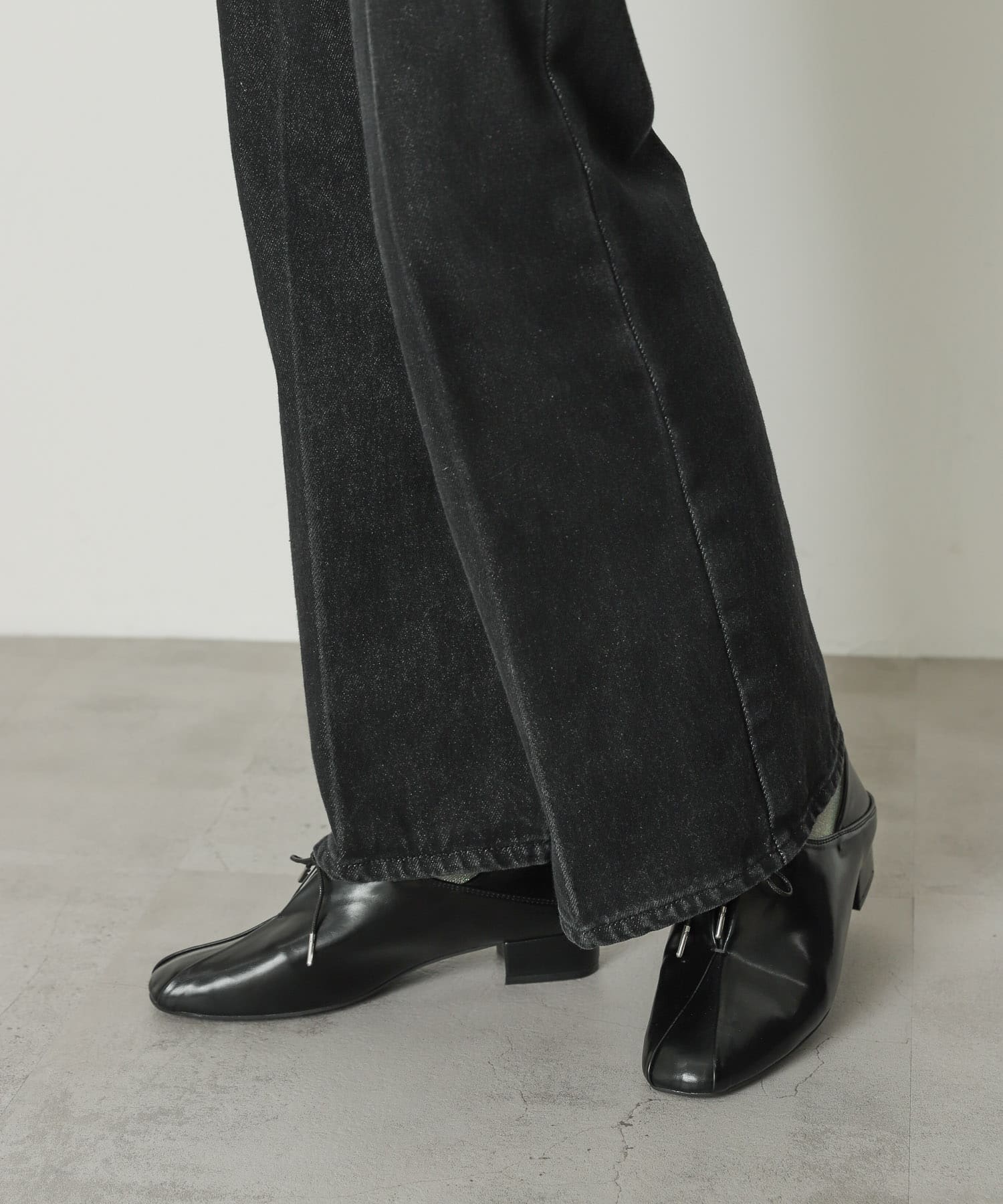 タックリボンステップオンシューズ BLACK L