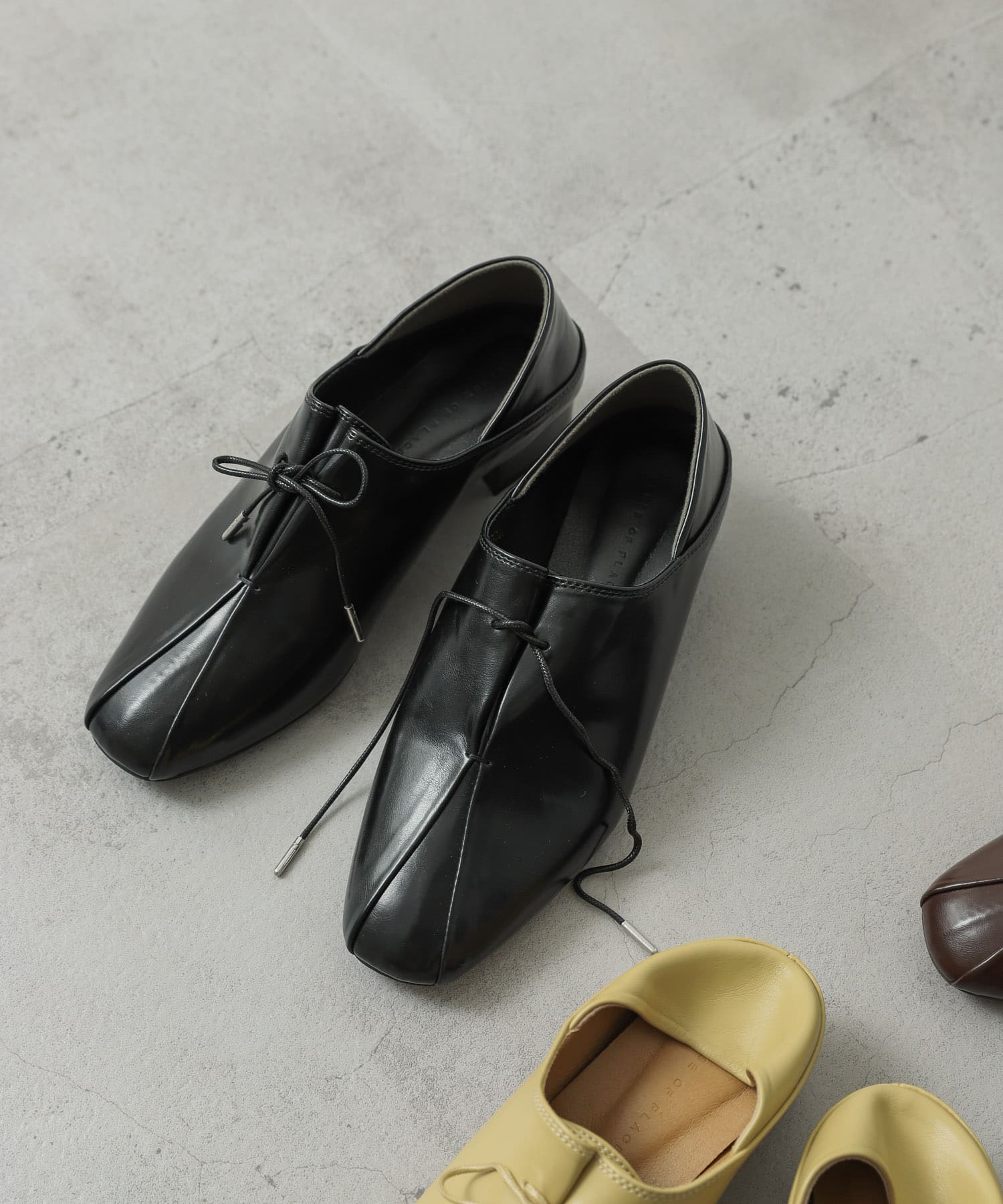 タックリボンステップオンシューズ BLACK L