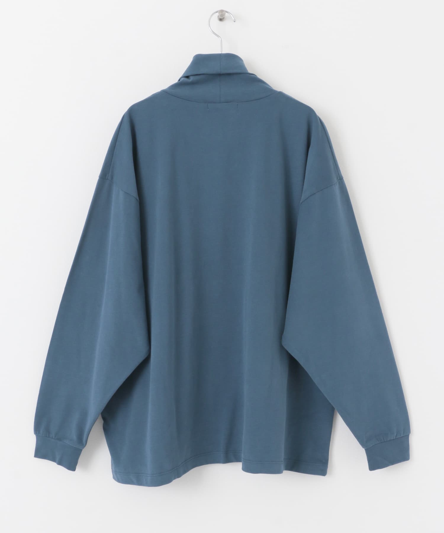 スフレハイネックロングTシャツ BLUE M