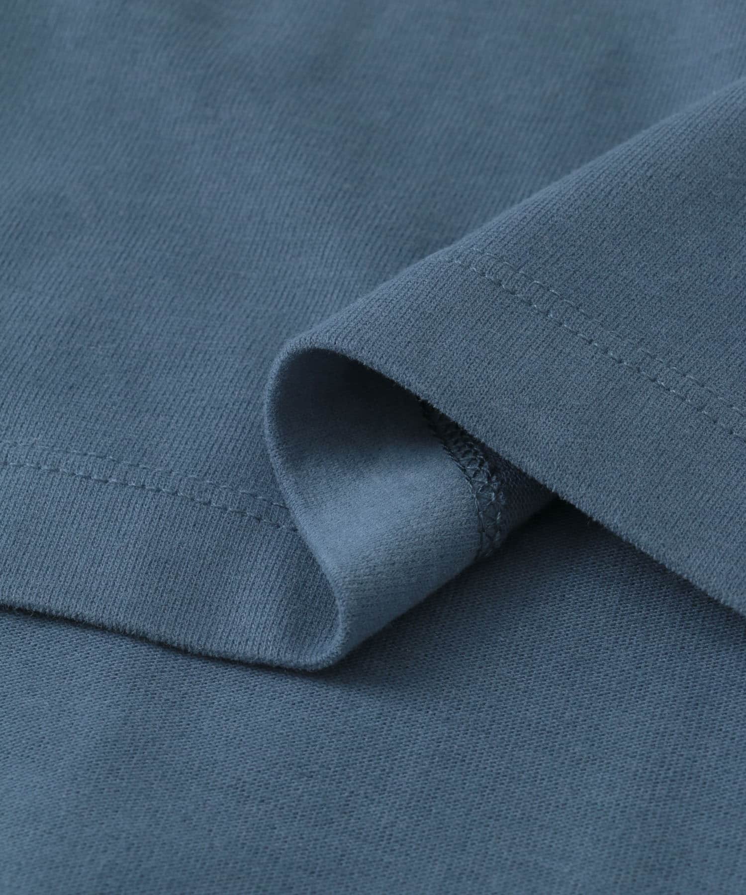 スフレハイネックロングTシャツ BLUE M