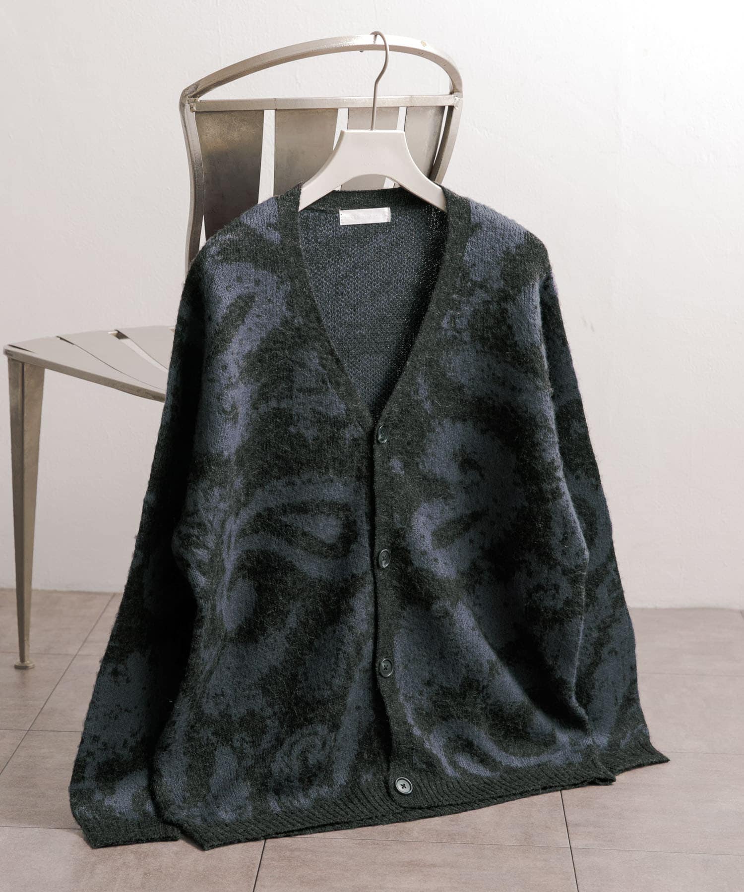シャギーペイズリーカーディガン CHARCOAL M