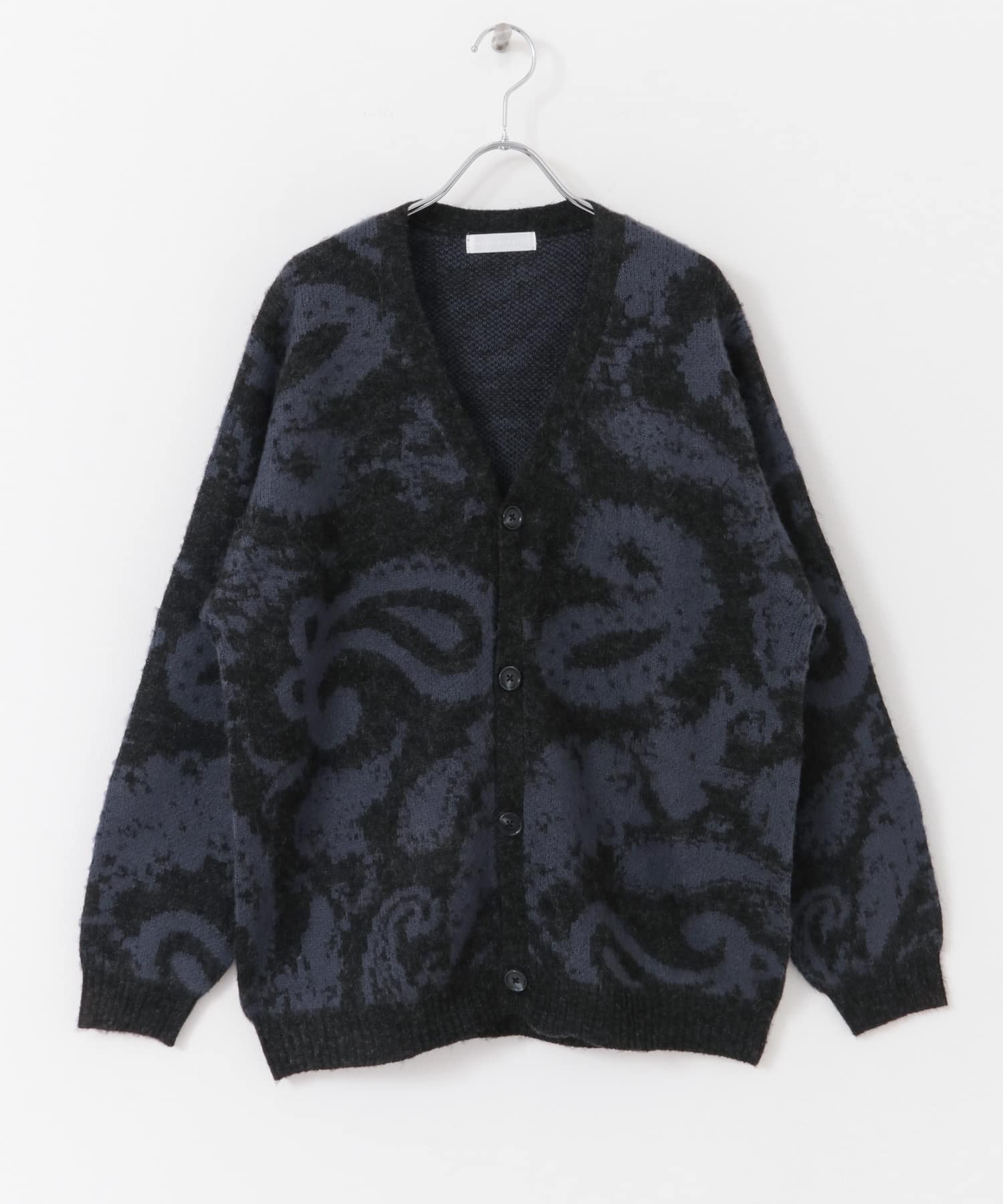 シャギーペイズリーカーディガン CHARCOAL M