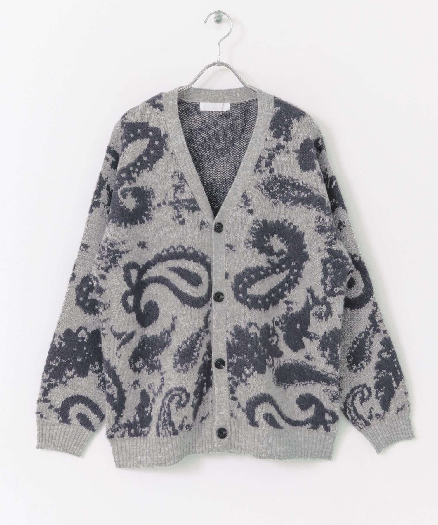 シャギーペイズリーカーディガン L.GRAY M